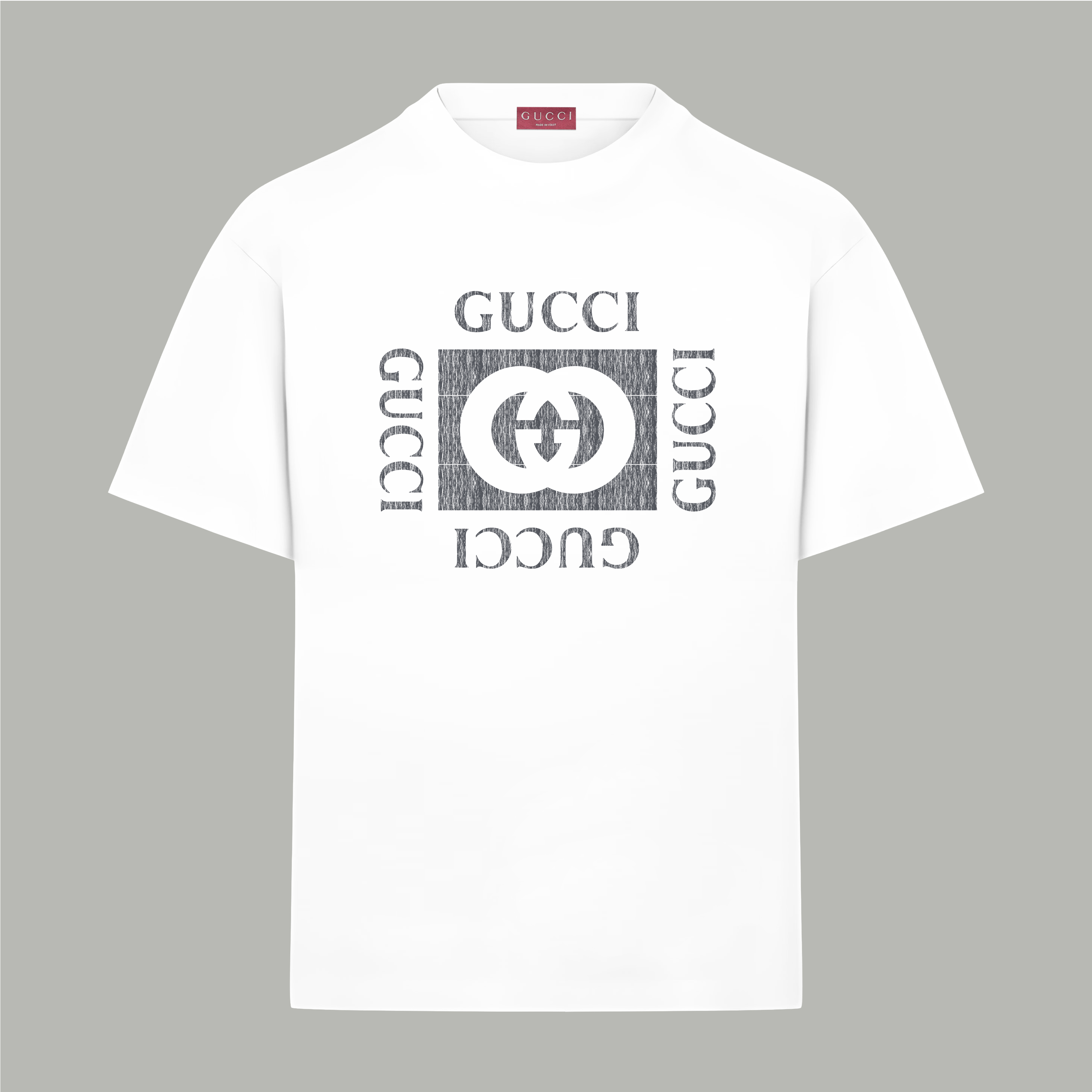 Gucci gucci/古驰《 限定破损logo字母》 印花双纱纯棉短袖
