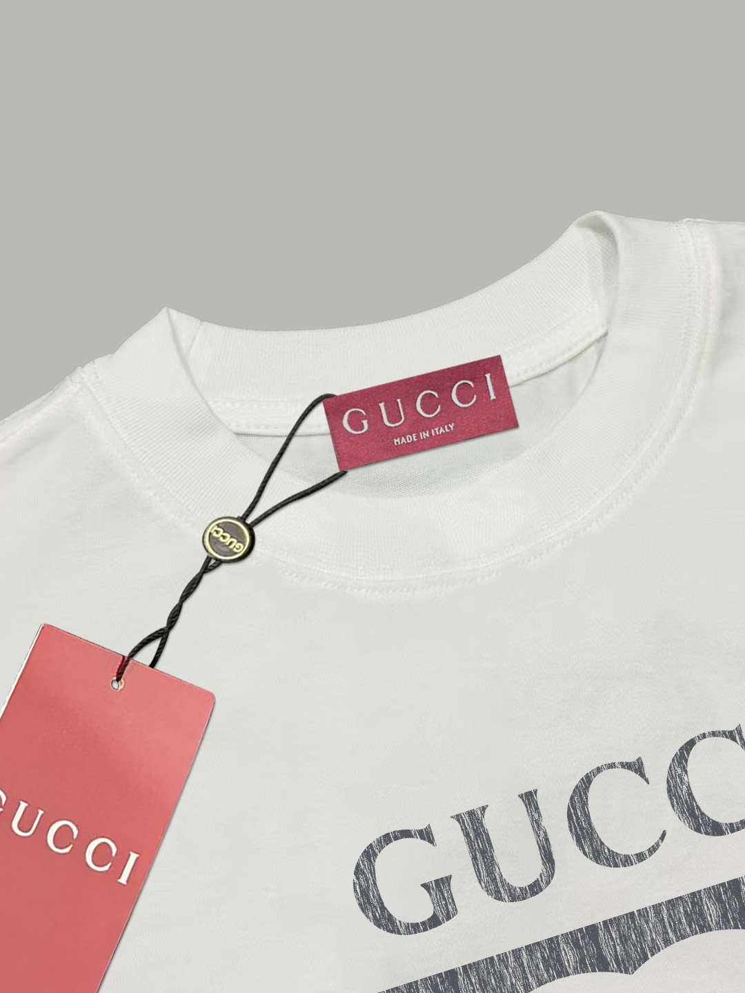 Gucci gucci/古驰《 限定破损logo字母》 印花双纱纯棉短袖