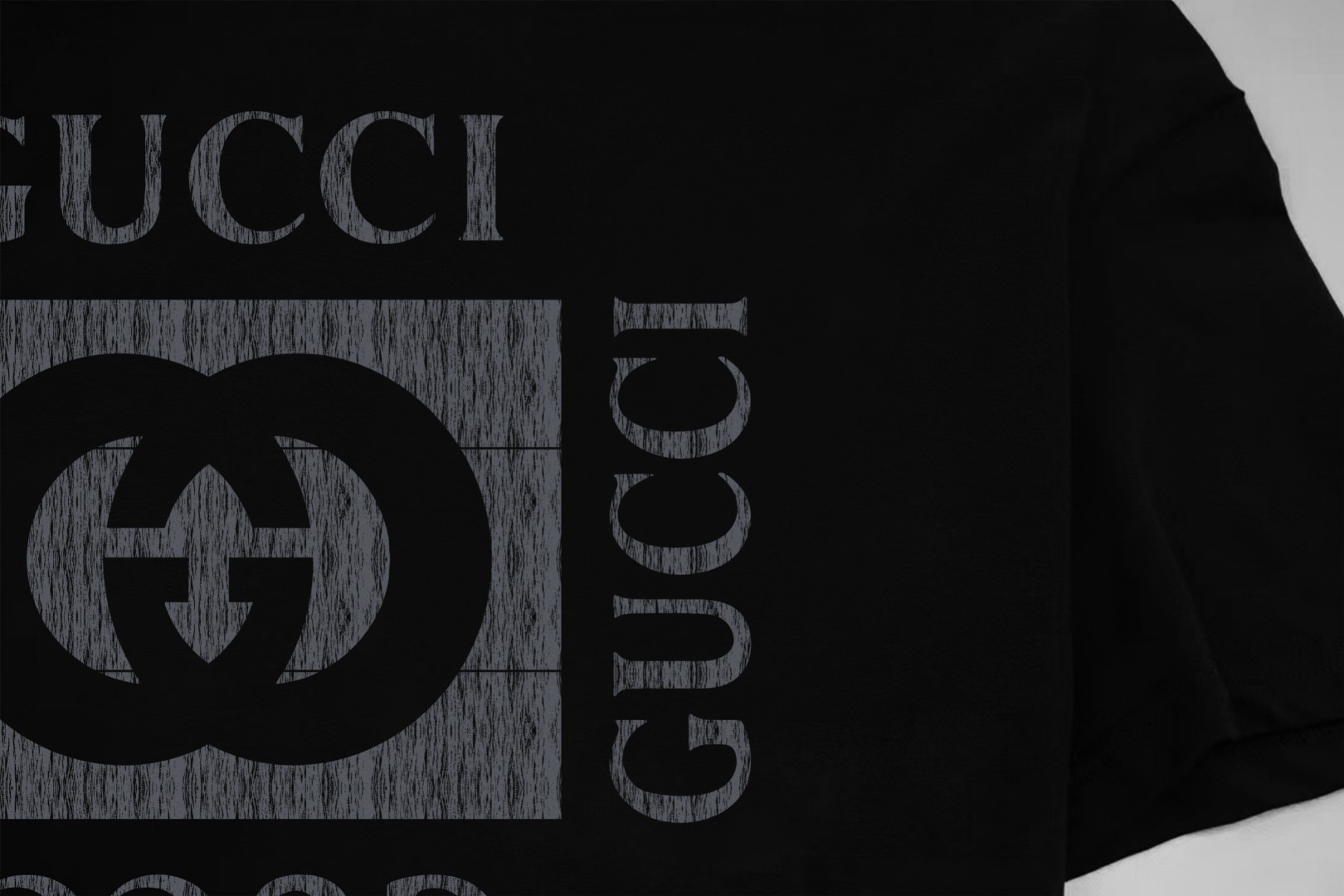 Gucci gucci/古驰《 限定破损logo字母》 印花双纱纯棉短袖