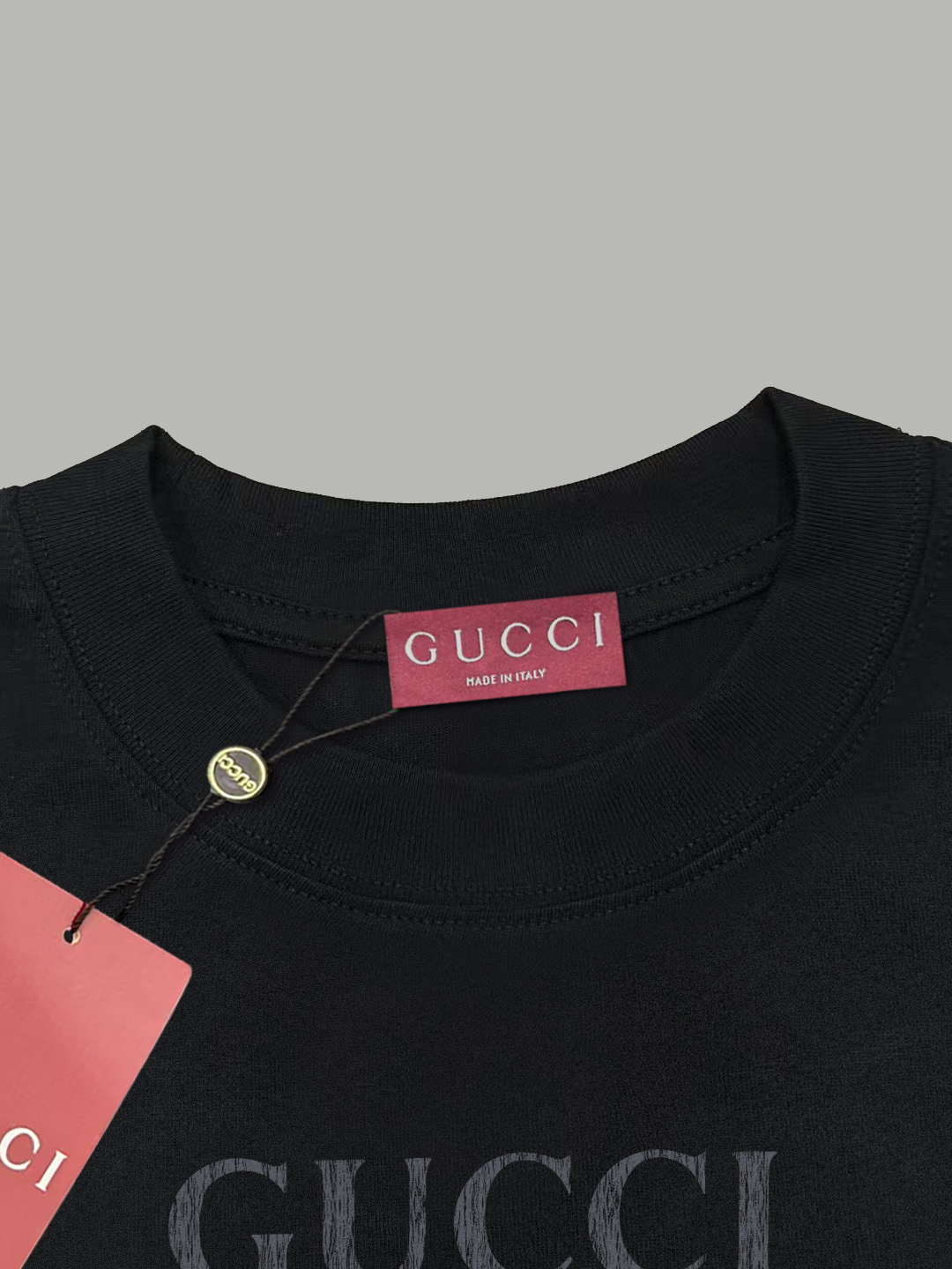 Gucci gucci/古驰《 限定破损logo字母》 印花双纱纯棉短袖