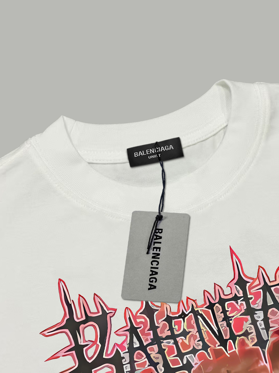 Balenciaga BALENCIAGA/巴黎世家《 火焰城堡logo字母》 印花双纱纯棉短袖