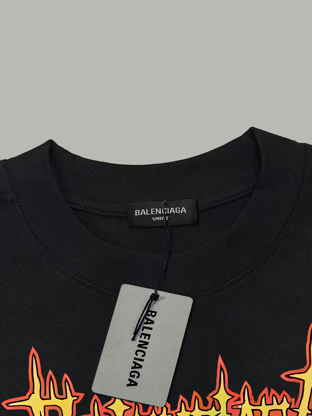Balenciaga BALENCIAGA/巴黎世家《 火焰城堡logo字母》 印花双纱纯棉短袖