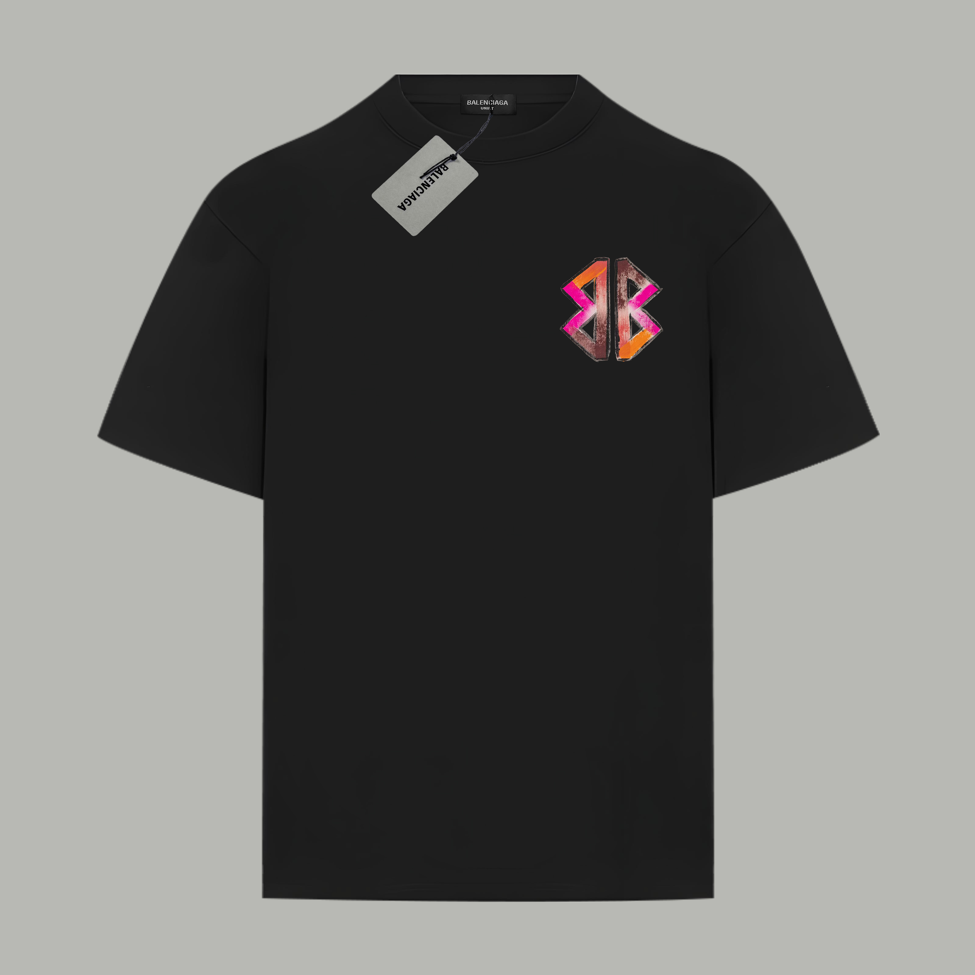 Balenciaga BALENCIAGA/巴黎世家《 涂鸦双B泼墨logo字母》 印花双纱纯棉短袖