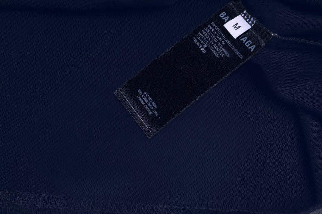 Balenciaga BALENCIAGA/巴黎世家《 涂鸦蓝色logo字母》 印花双纱纯棉短袖
