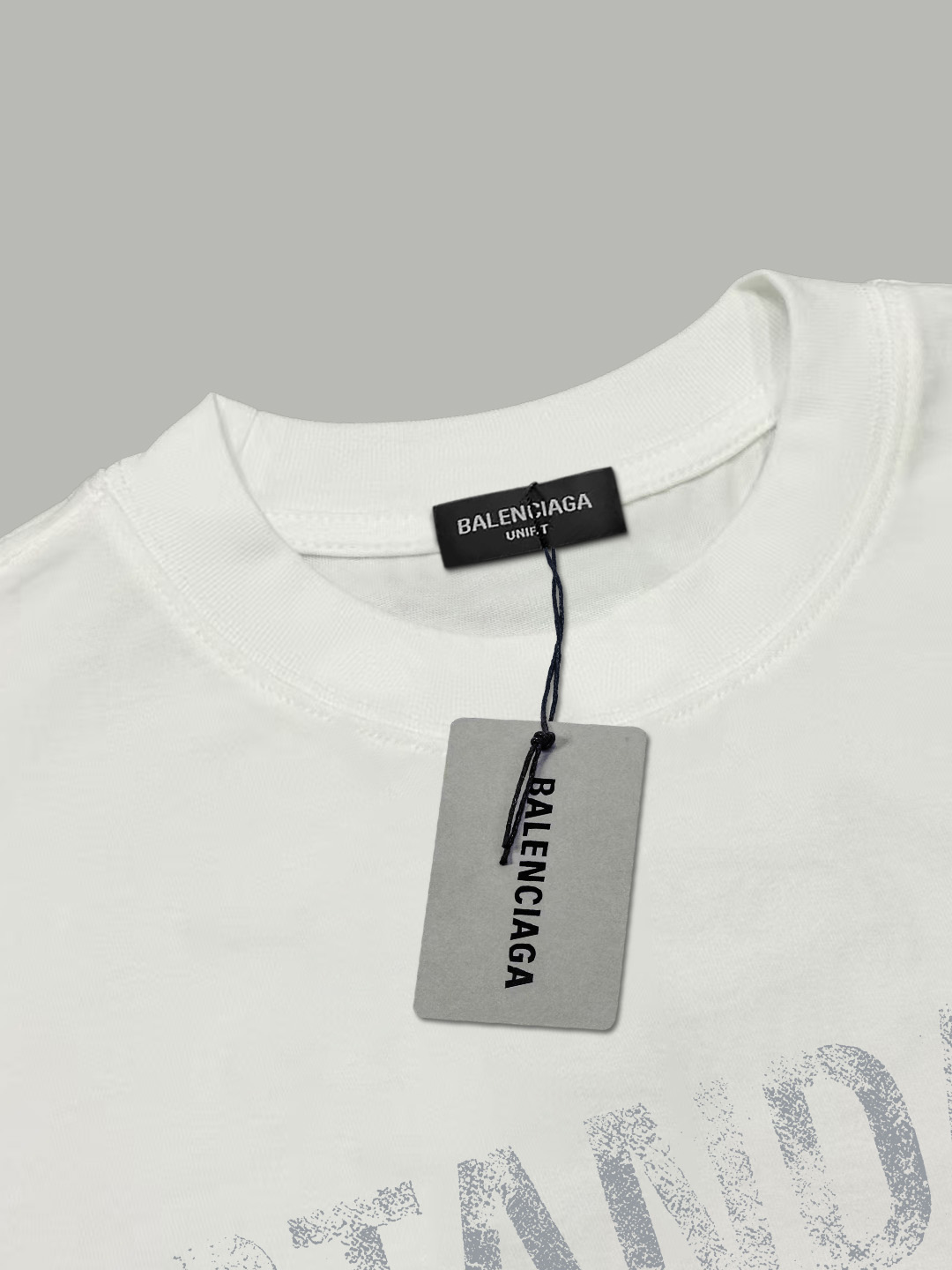 Balenciaga BALENCIAGA/巴黎世家《 限定做旧破损logo字母》 印花双纱纯棉短袖