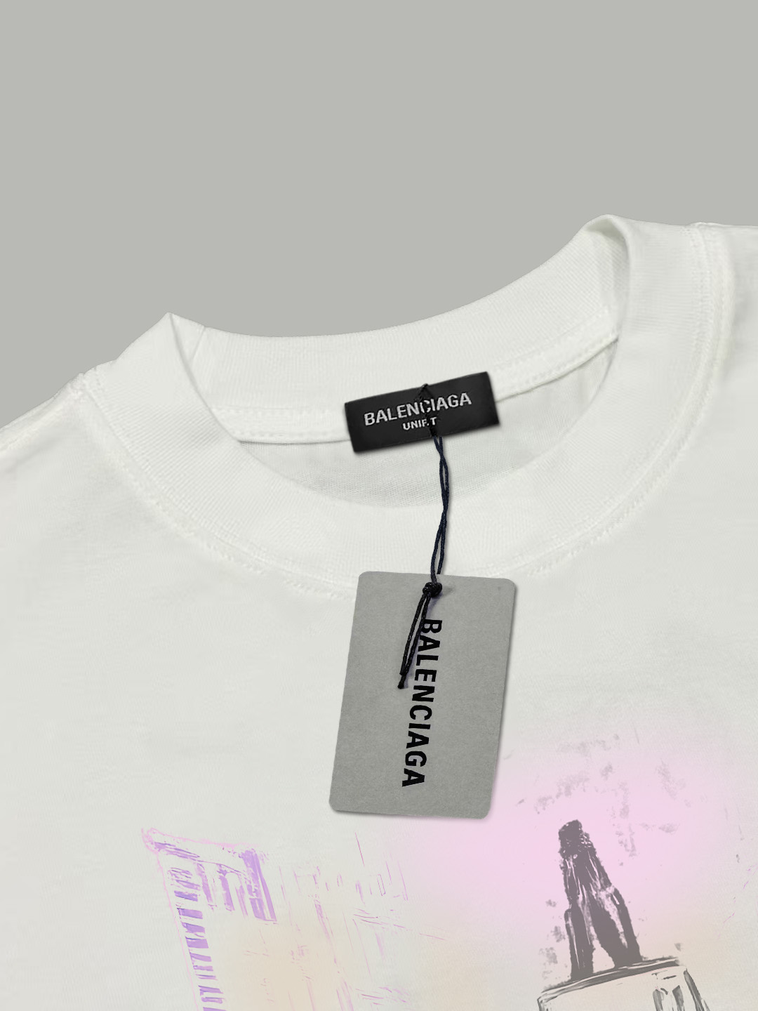 Balenciaga BALENCIAGA/巴黎世家《 霓虹城市logo字母》 印花双纱纯棉短袖