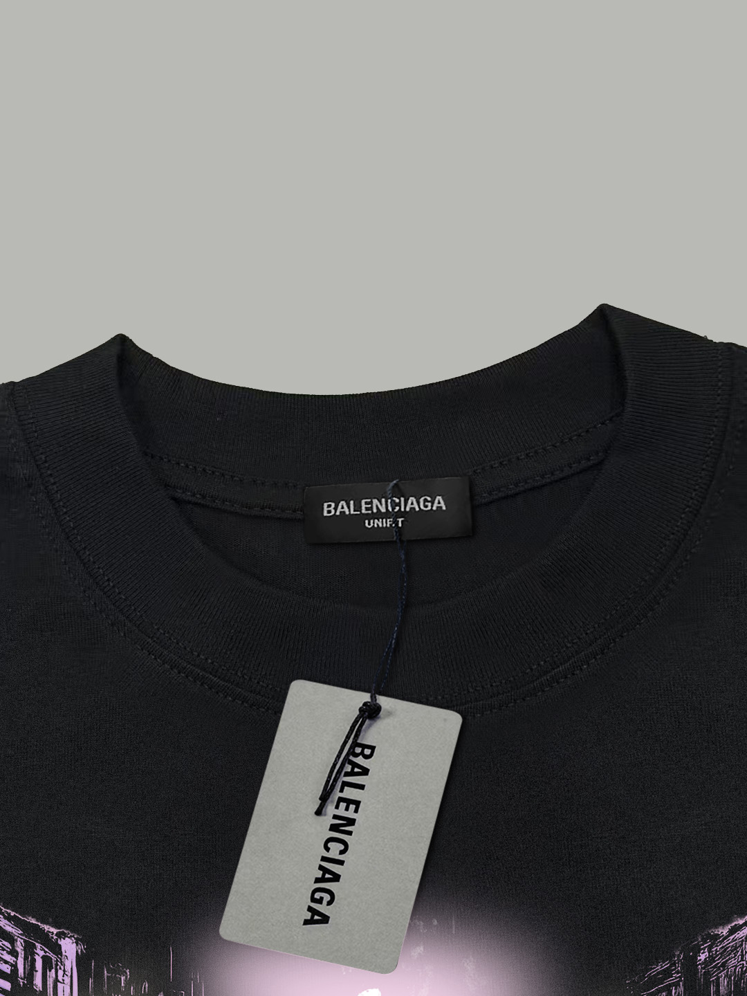 Balenciaga BALENCIAGA/巴黎世家《 霓虹城市logo字母》 印花双纱纯棉短袖