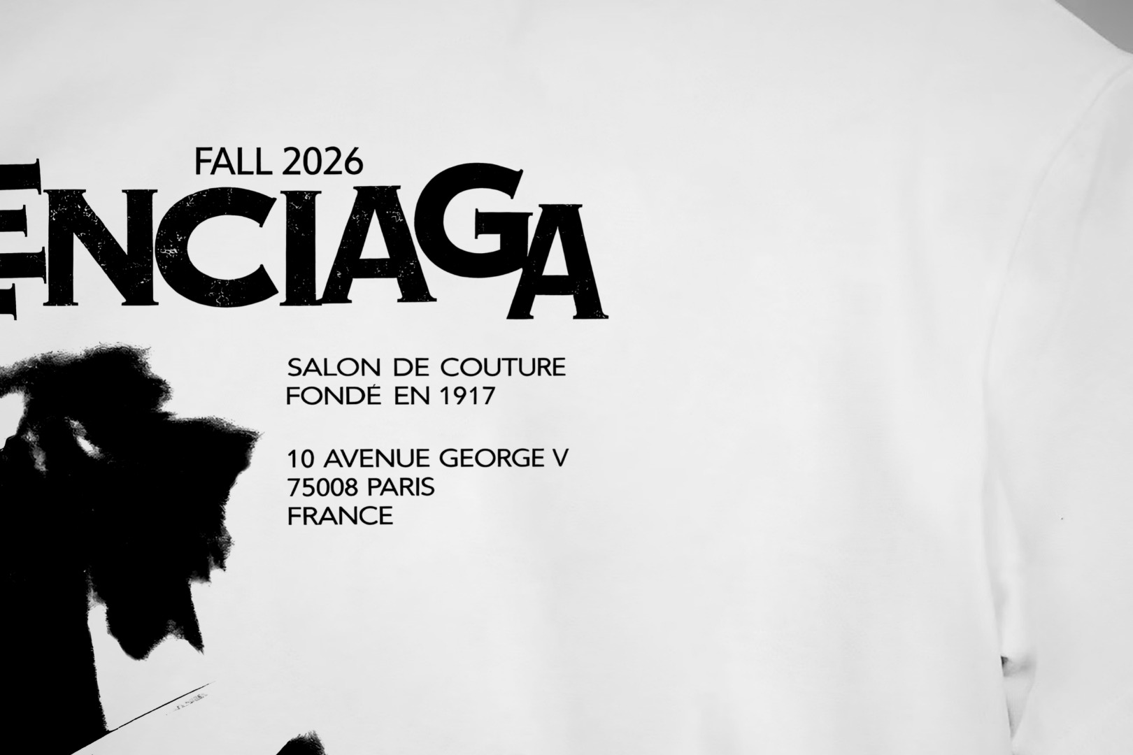 Balenciaga BALENCIAGA/巴黎世家《 限定人像logo字母》 印花双纱纯棉短袖