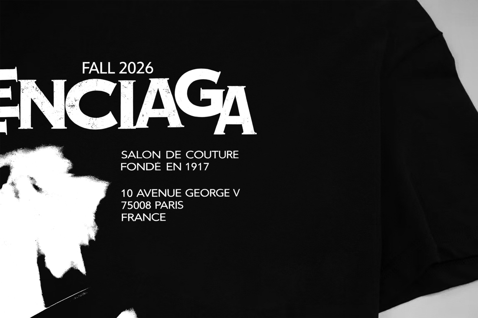 Balenciaga BALENCIAGA/巴黎世家《 限定人像logo字母》 印花双纱纯棉短袖