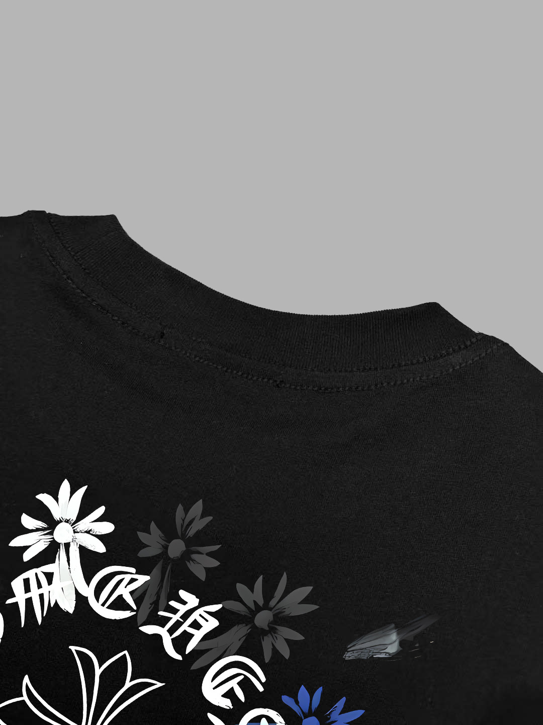 Chrome Hearts 𝗖𝗵𝗿𝗼𝗺𝗲 𝗛𝗲𝗮𝗿𝘁𝘀/克罗心 《 限定手绘涂鸦十字架马蹄logo》 印花双纱纯棉短袖