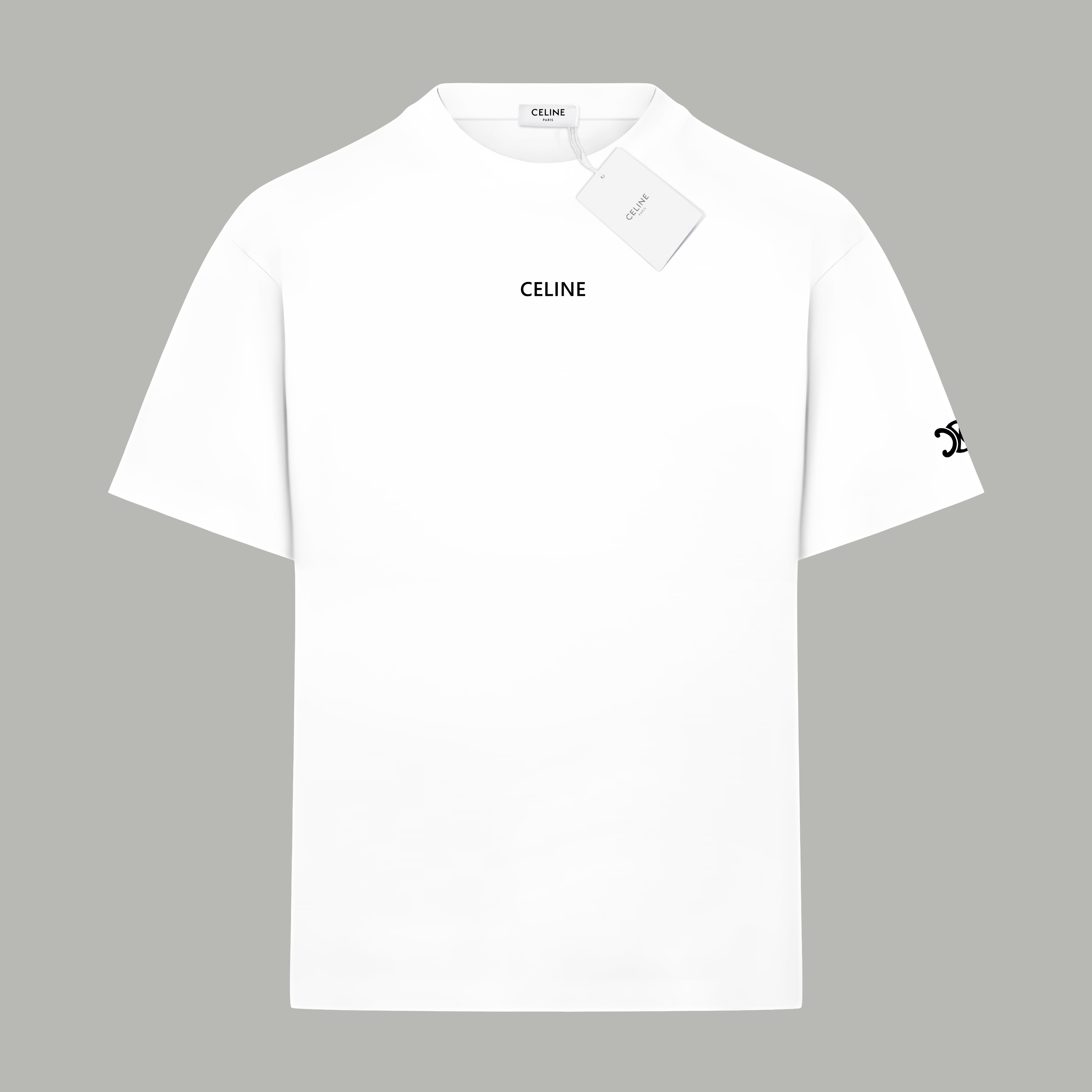 Celine Celine/ 赛琳 《 凯旋门小logo字母》 印花双纱纯棉短袖