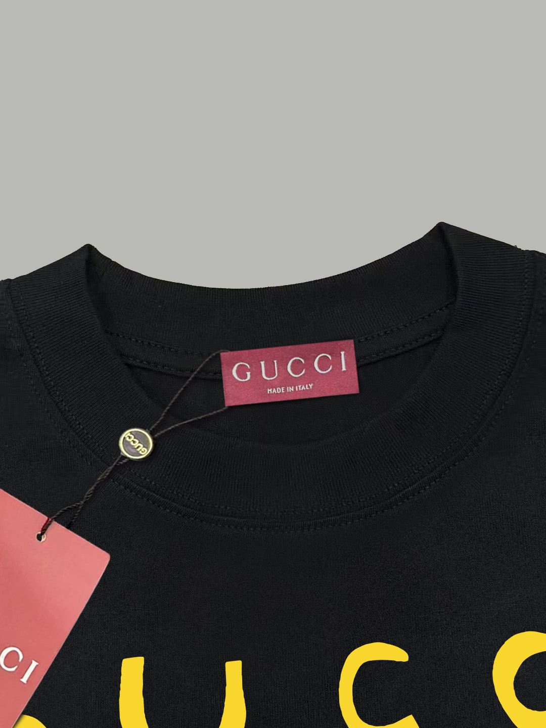 Gucci gucci/古驰《 卡通搞怪小熊logo字母》 印花双纱纯棉短袖