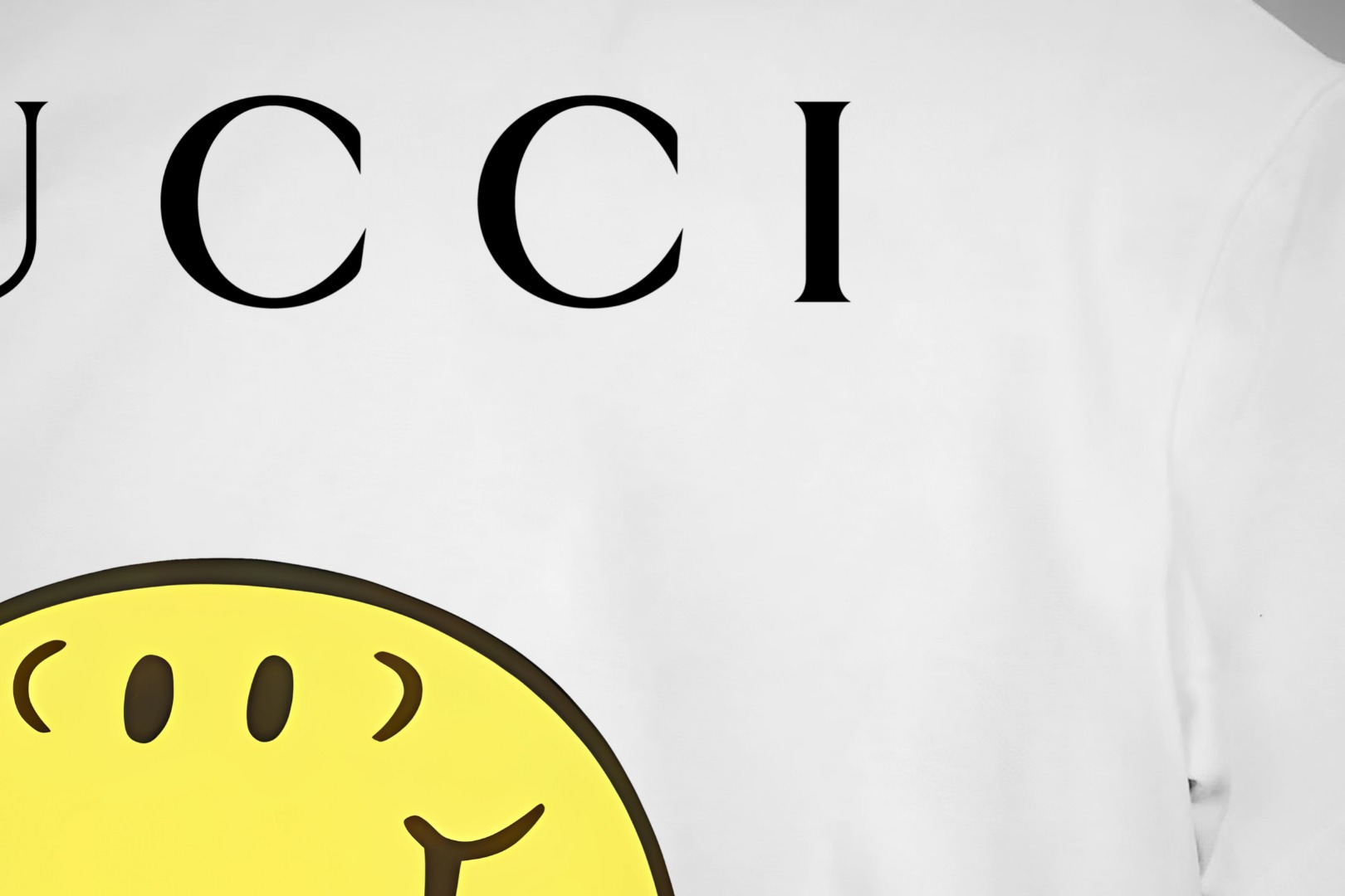 Gucci gucci/古驰《 卡通笑脸小人logo字母》 印花双纱纯棉短袖