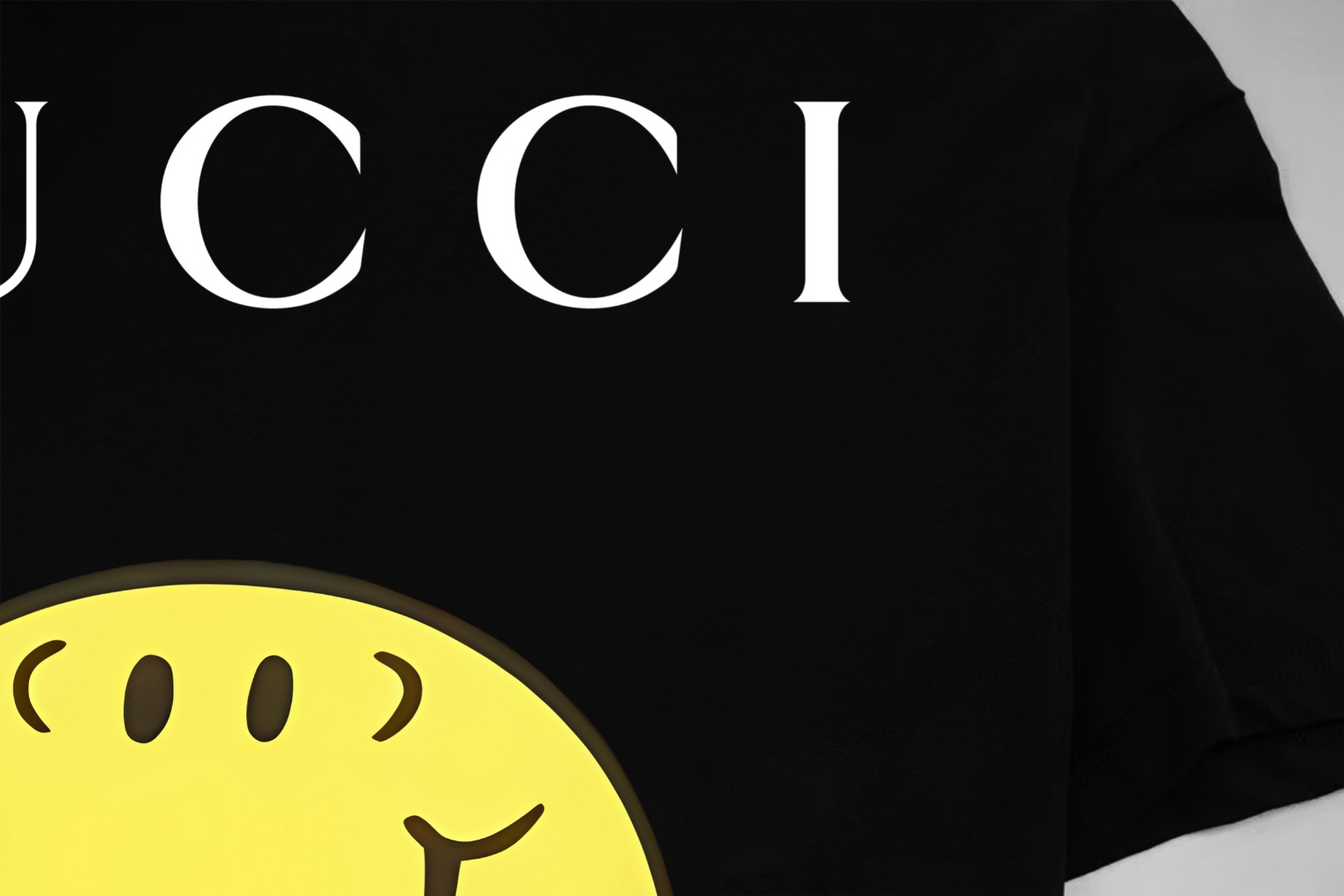 Gucci gucci/古驰《 卡通笑脸小人logo字母》 印花双纱纯棉短袖