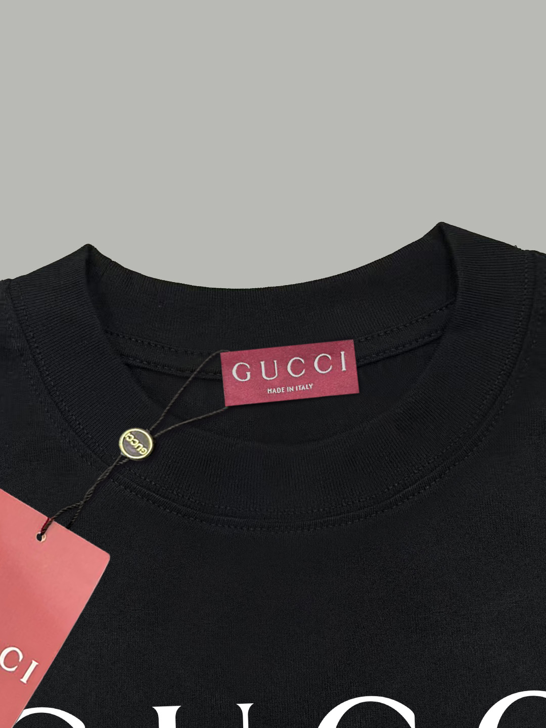 Gucci gucci/古驰《 卡通笑脸小人logo字母》 印花双纱纯棉短袖