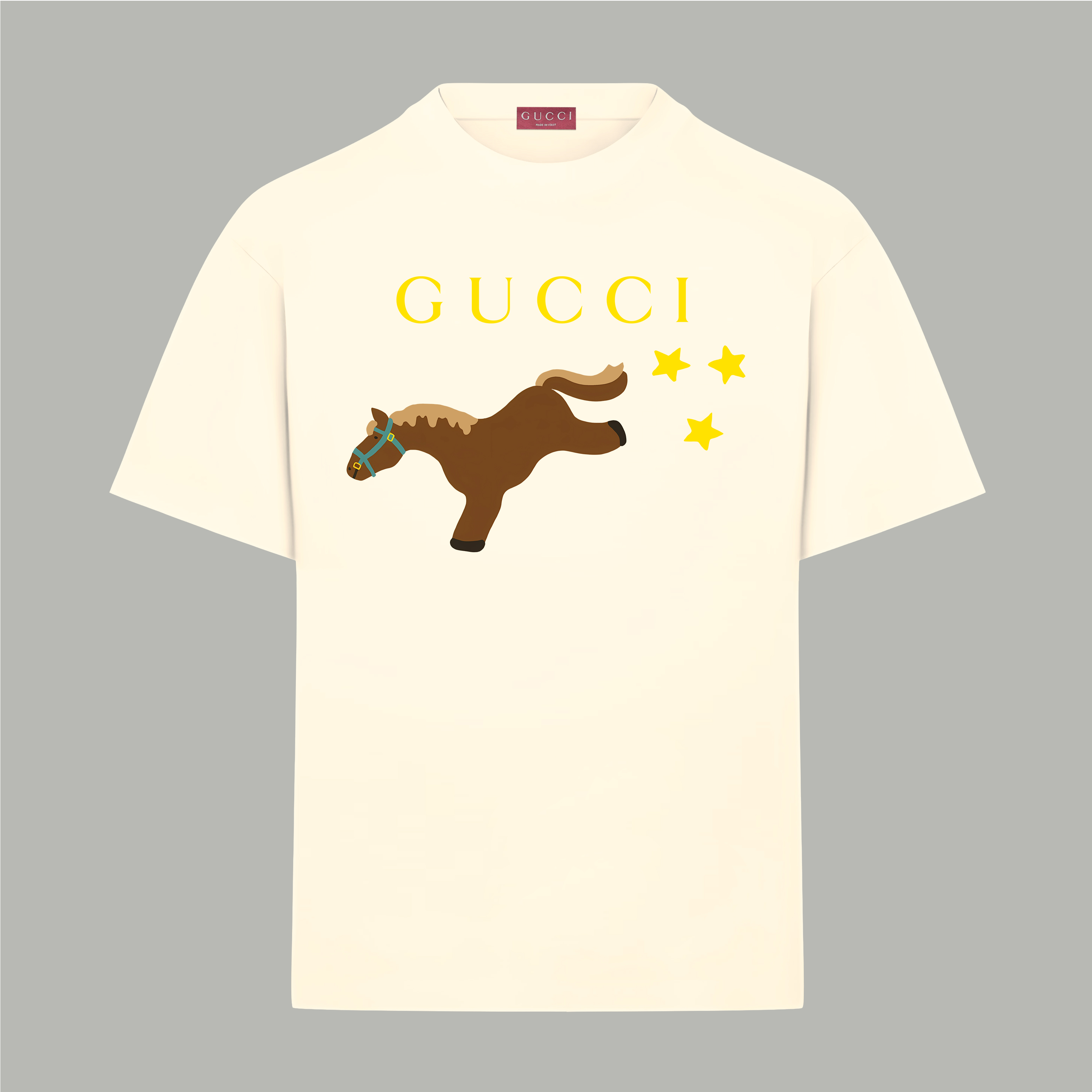 Gucci gucci/古驰《 马年限定星星小马logo》 印花双纱纯棉短袖
