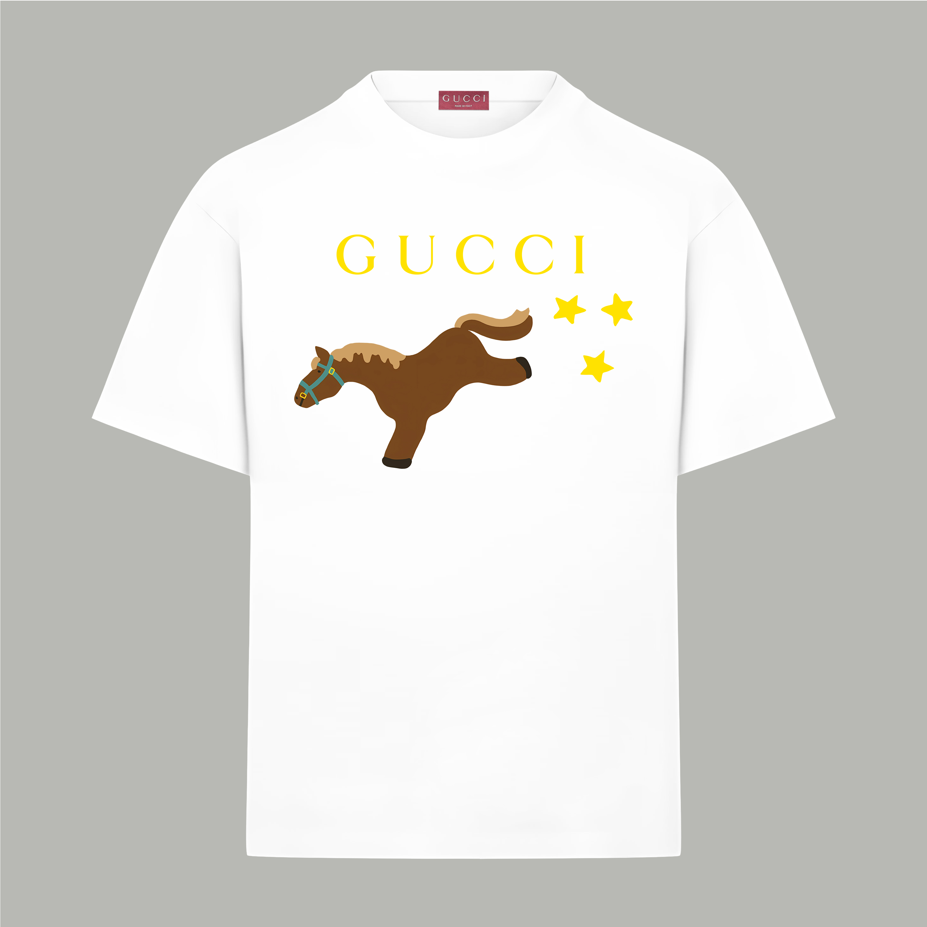 Gucci gucci/古驰《 马年限定星星小马logo》 印花双纱纯棉短袖