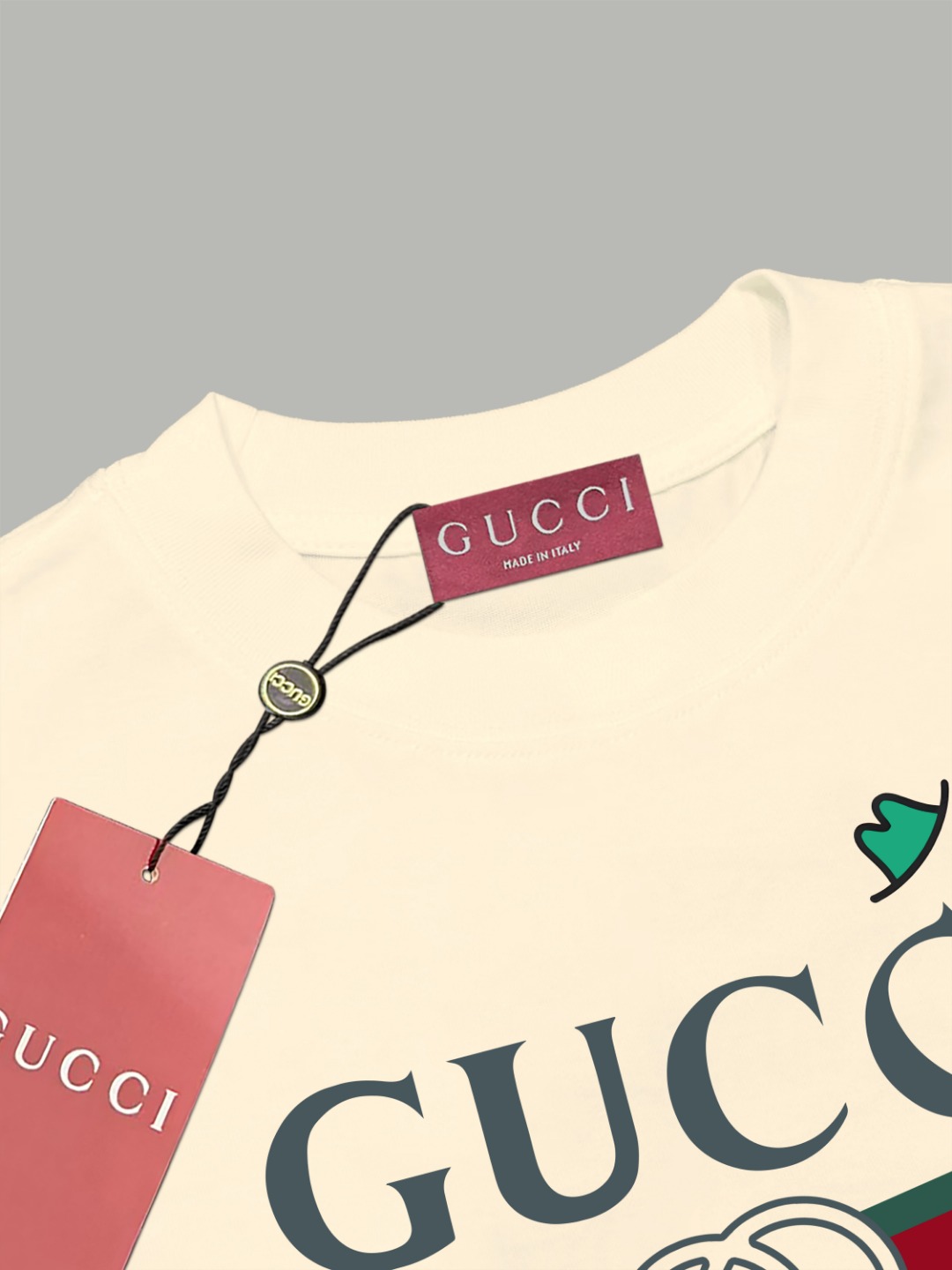 Gucci gucci/古驰《 限定卡通拼图小人logo》 印花双纱纯棉短袖