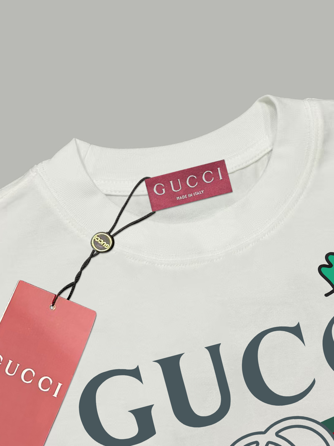Gucci gucci/古驰《 限定卡通拼图小人logo》 印花双纱纯棉短袖