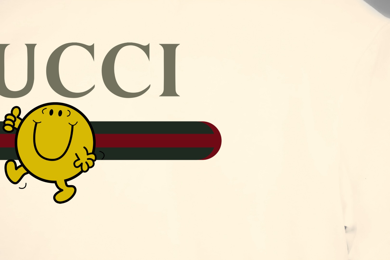 Gucci gucci/古驰《 卡通笑脸小人logo字母》 印花双纱纯棉短袖