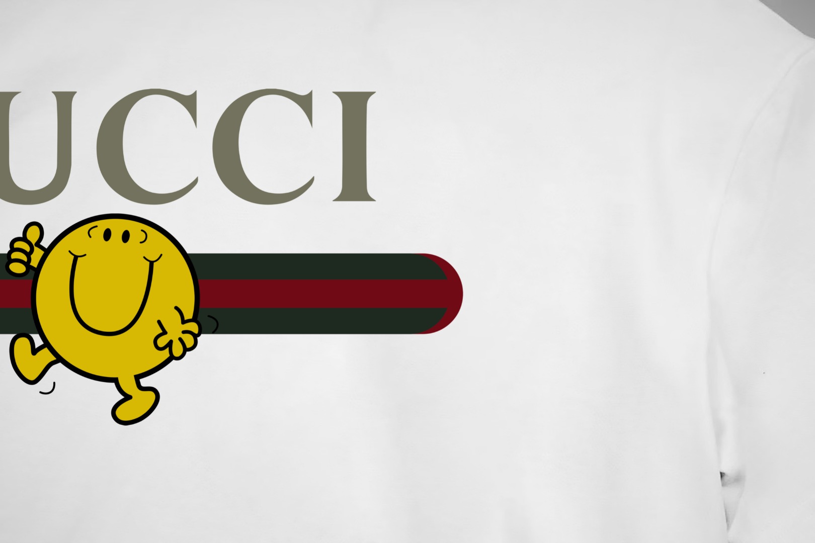 Gucci gucci/古驰《 卡通笑脸小人logo字母》 印花双纱纯棉短袖