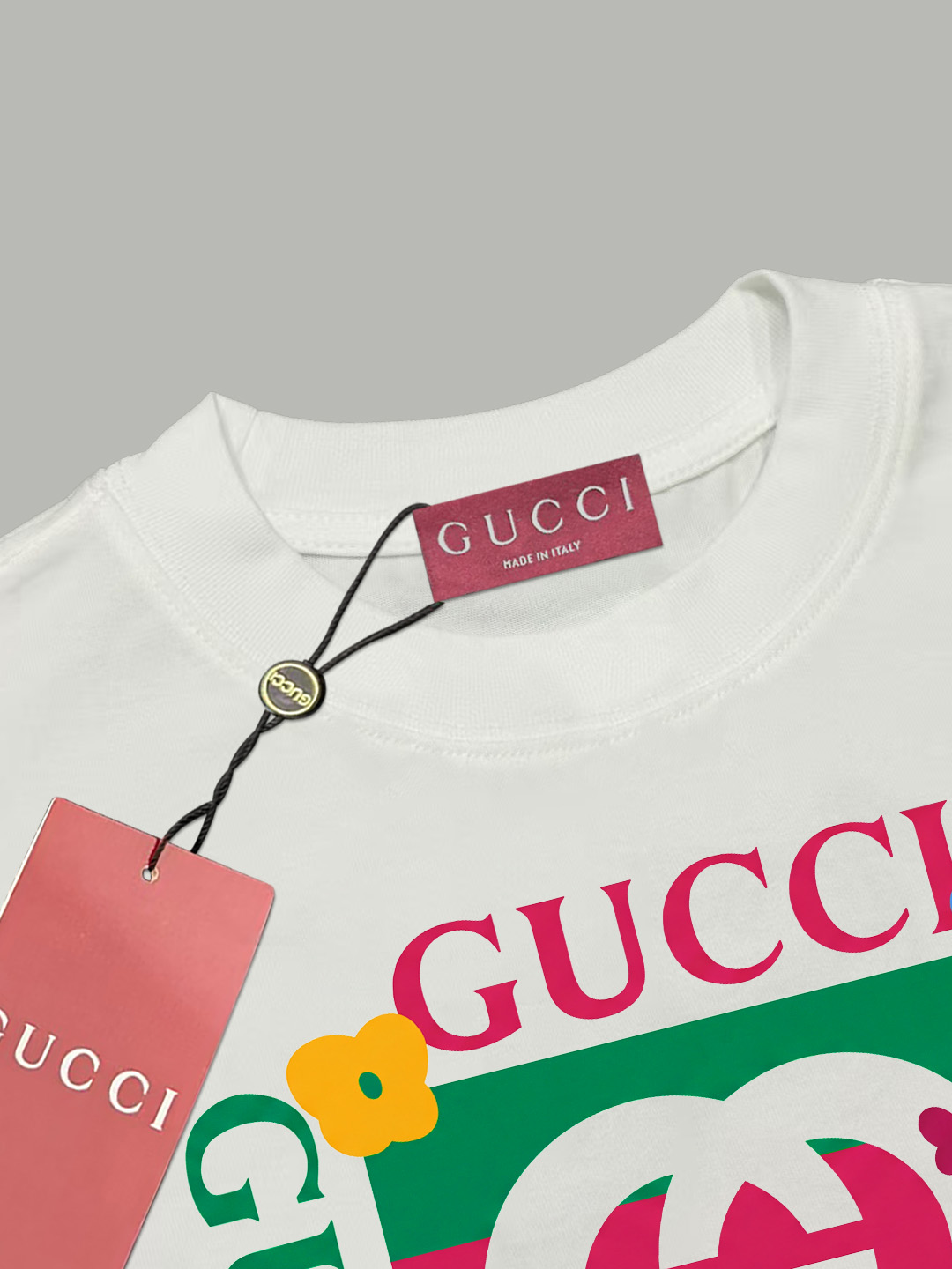 Gucci gucci/古驰《 限定卡通花卉logo字母》 印花双纱纯棉短袖