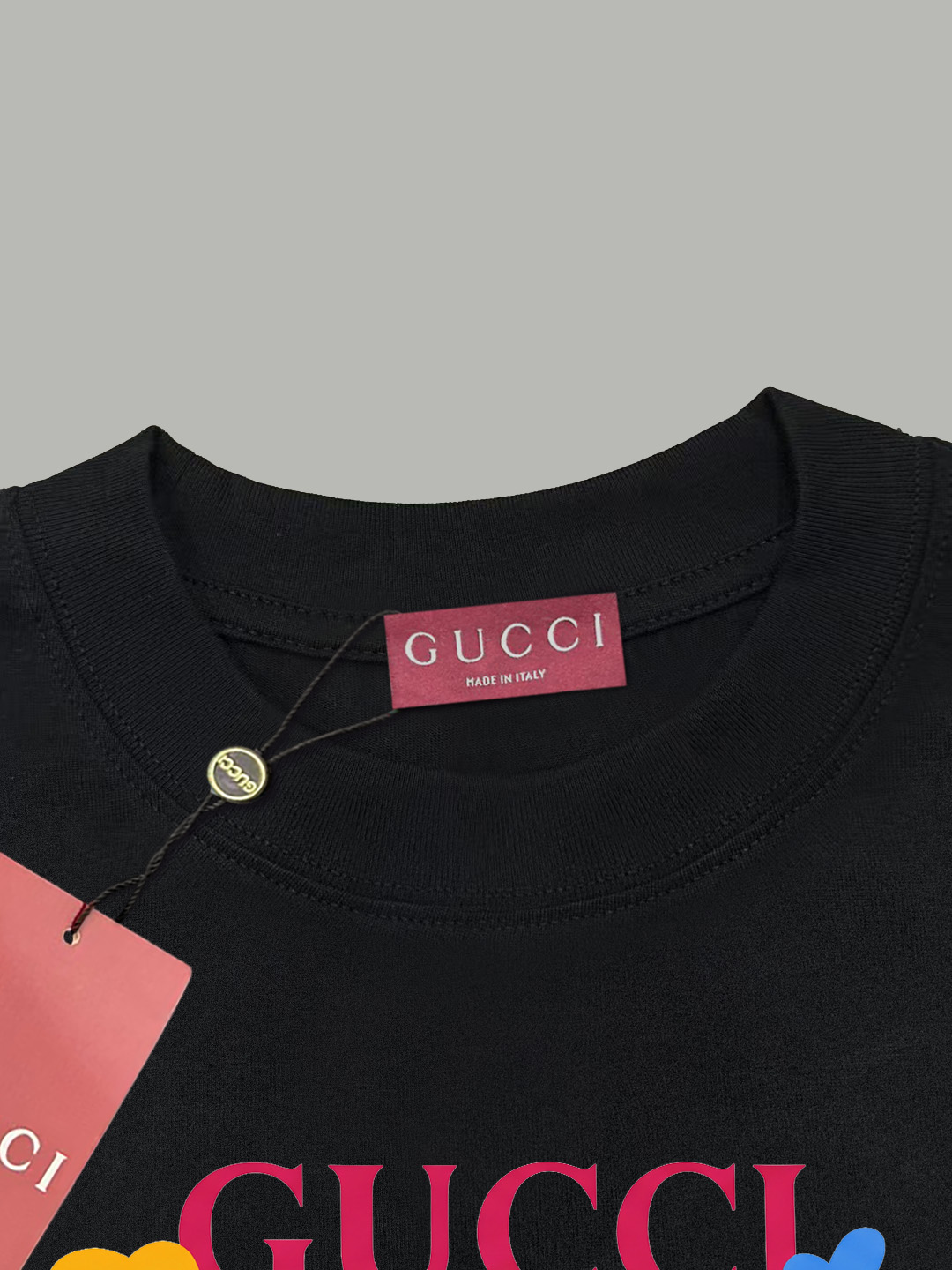 Gucci gucci/古驰《 限定卡通花卉logo字母》 印花双纱纯棉短袖