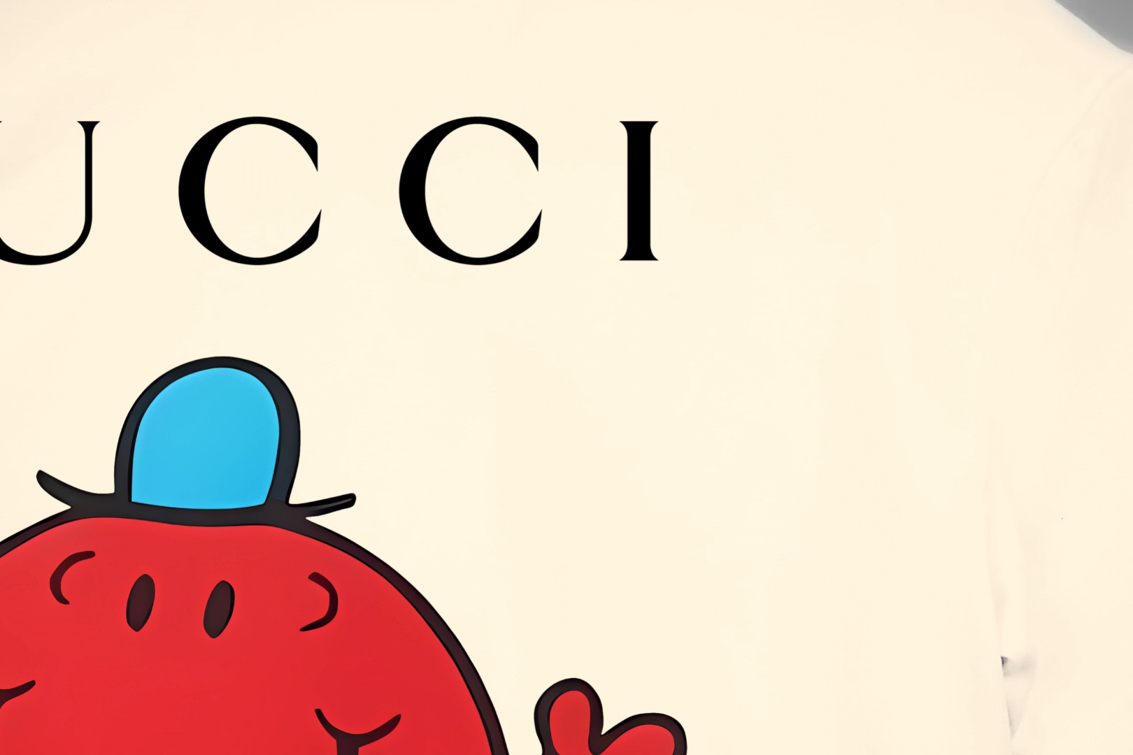 Gucci gucci/古驰《 限定笑脸小人logo字母》 印花双纱纯棉短袖