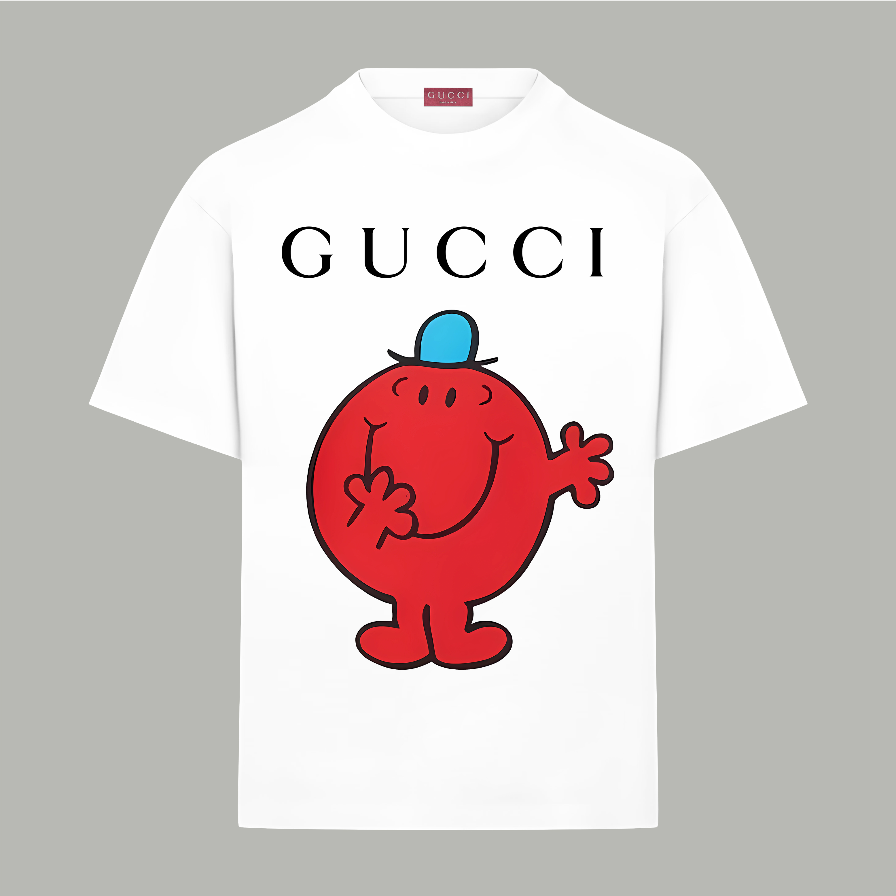 Gucci gucci/古驰《 限定笑脸小人logo字母》 印花双纱纯棉短袖