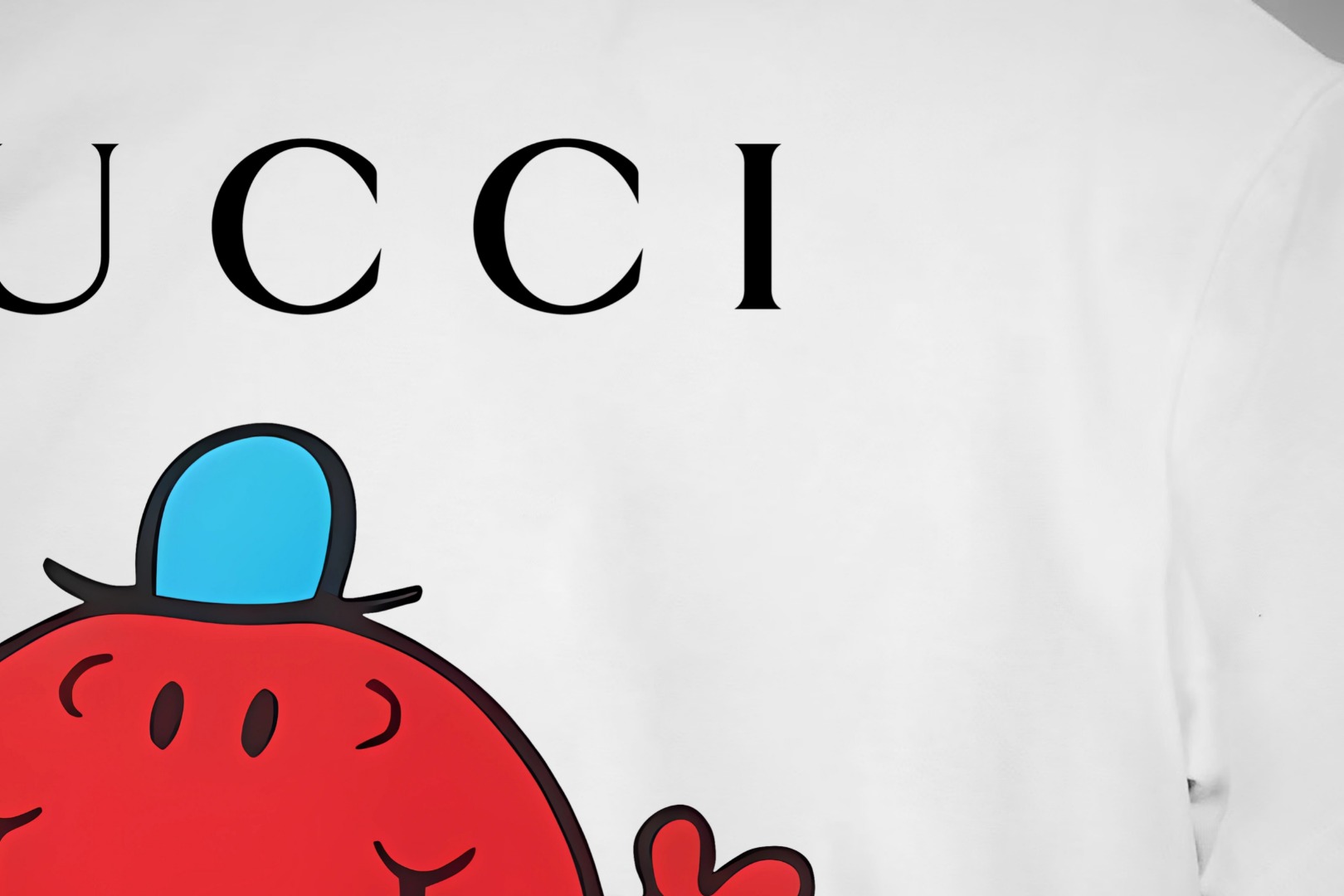 Gucci gucci/古驰《 限定笑脸小人logo字母》 印花双纱纯棉短袖