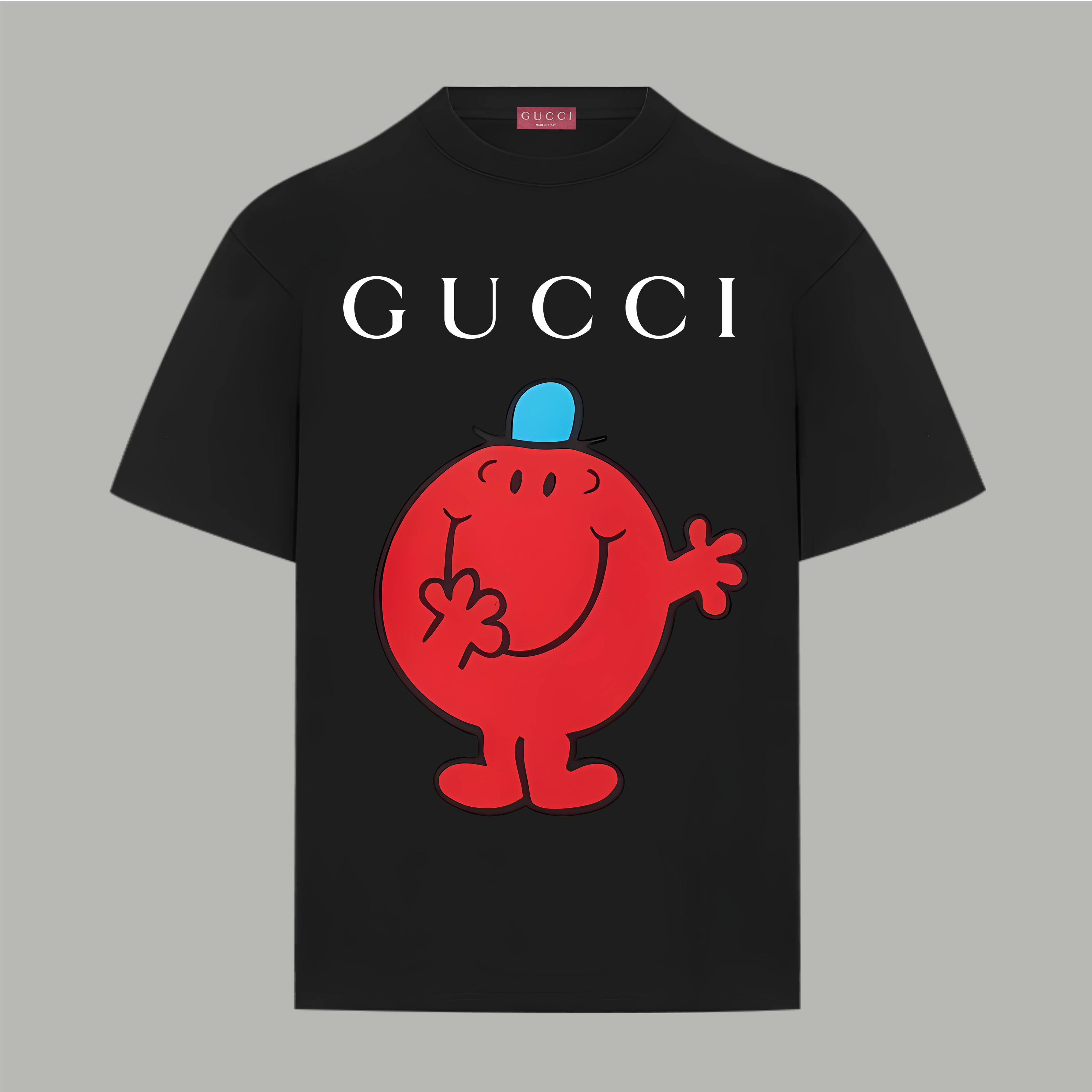 Gucci gucci/古驰《 限定笑脸小人logo字母》 印花双纱纯棉短袖