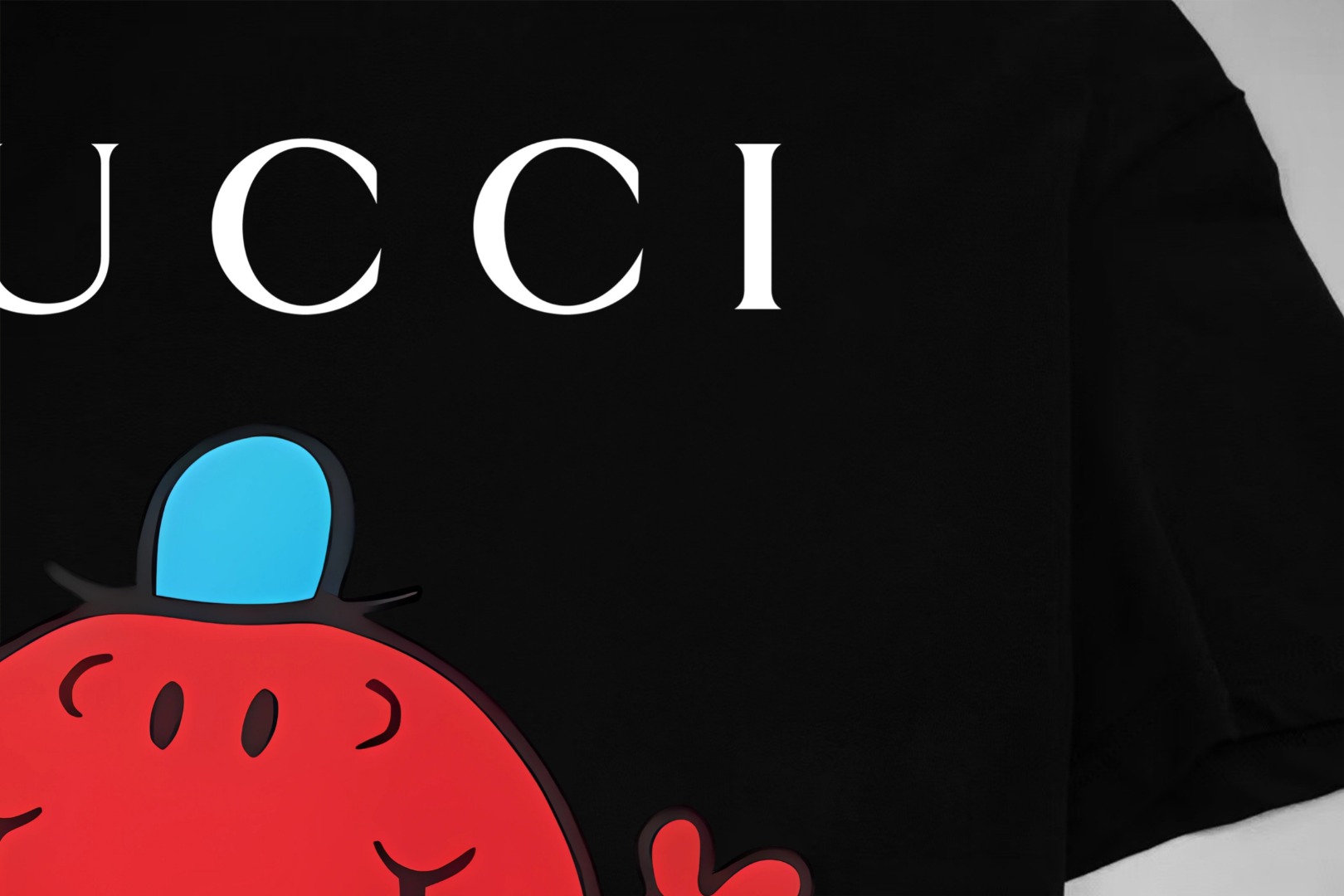 Gucci gucci/古驰《 限定笑脸小人logo字母》 印花双纱纯棉短袖