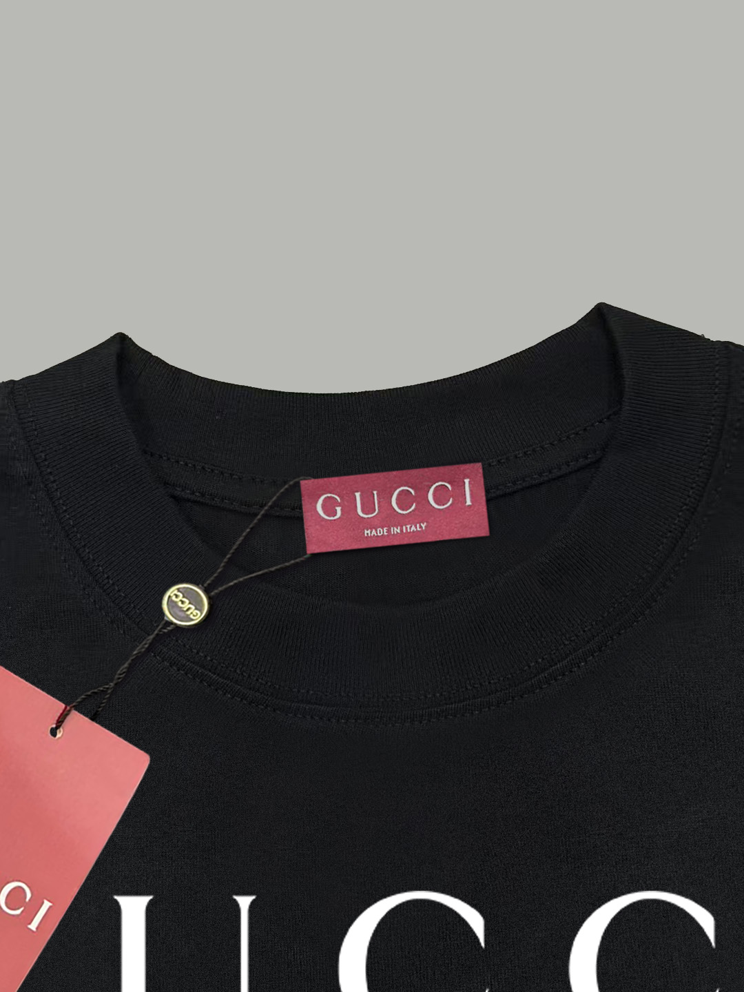 Gucci gucci/古驰《 限定笑脸小人logo字母》 印花双纱纯棉短袖