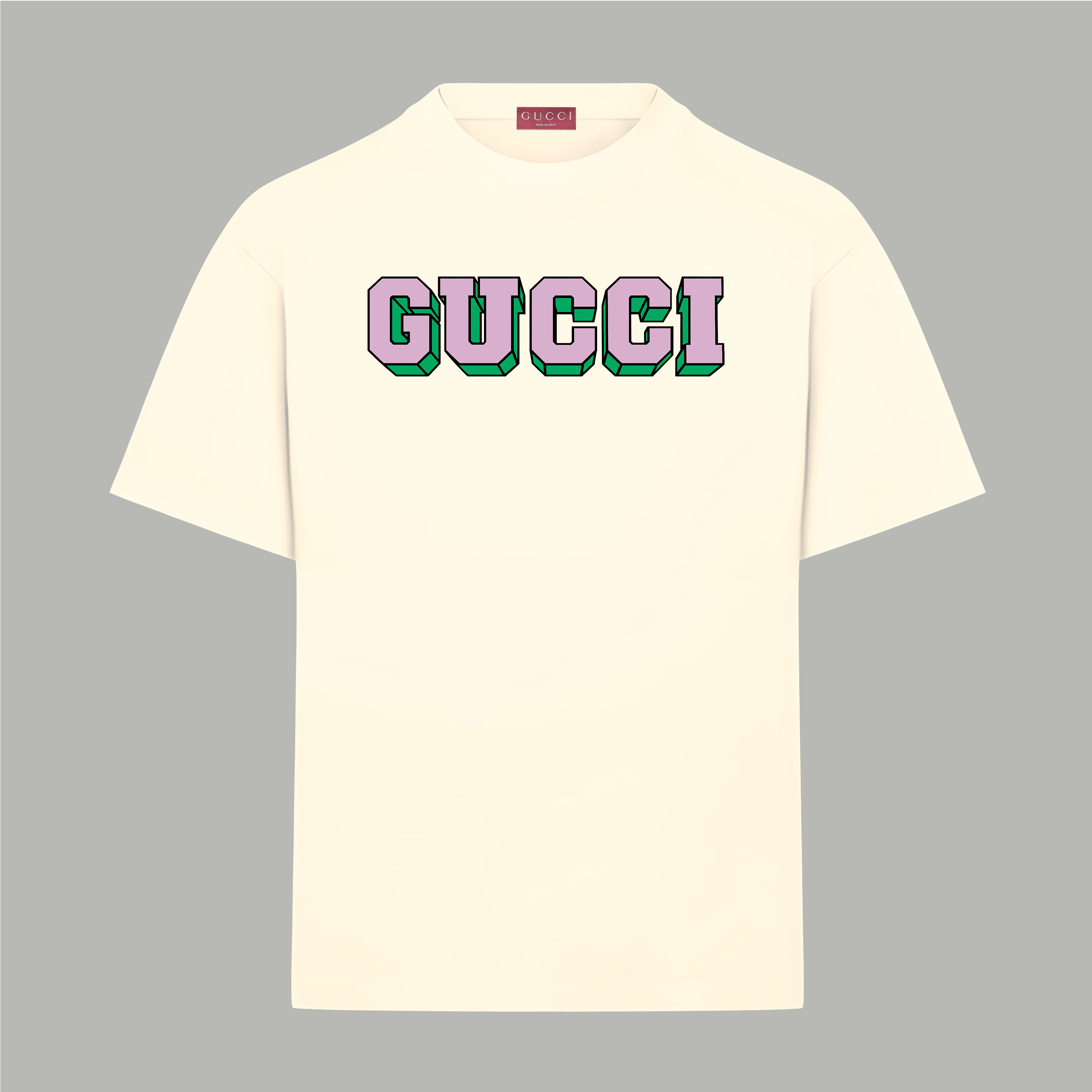 Gucci gucci/古驰《 字母重影》 印花双纱纯棉短袖