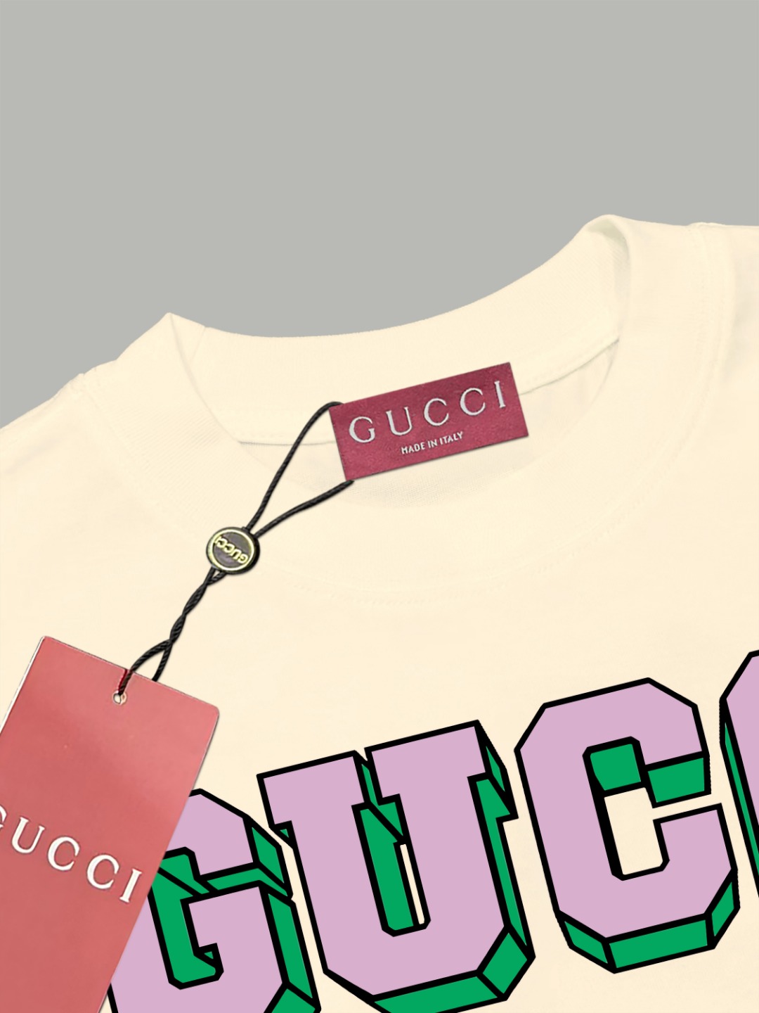 Gucci gucci/古驰《 字母重影》 印花双纱纯棉短袖