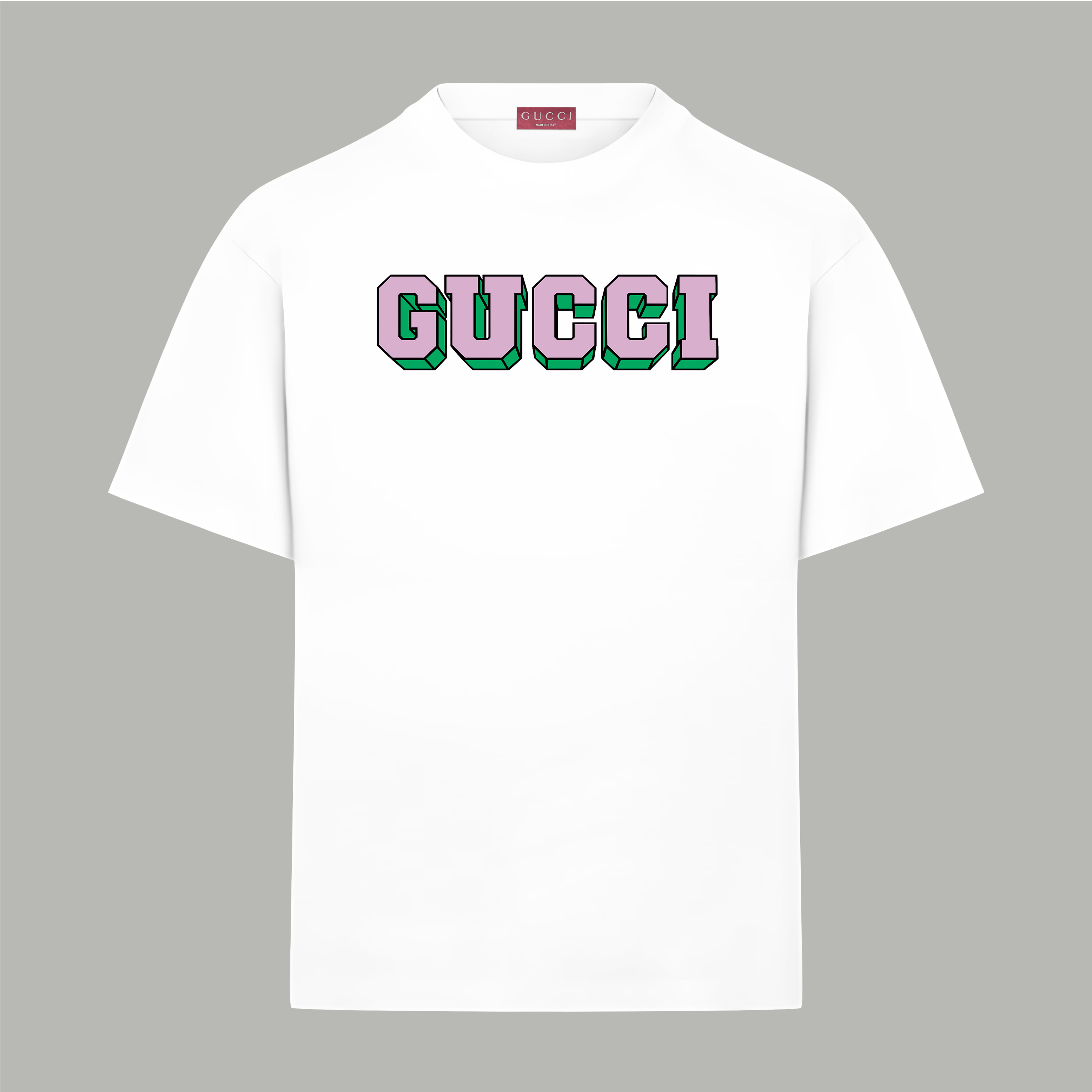 Gucci gucci/古驰《 字母重影》 印花双纱纯棉短袖
