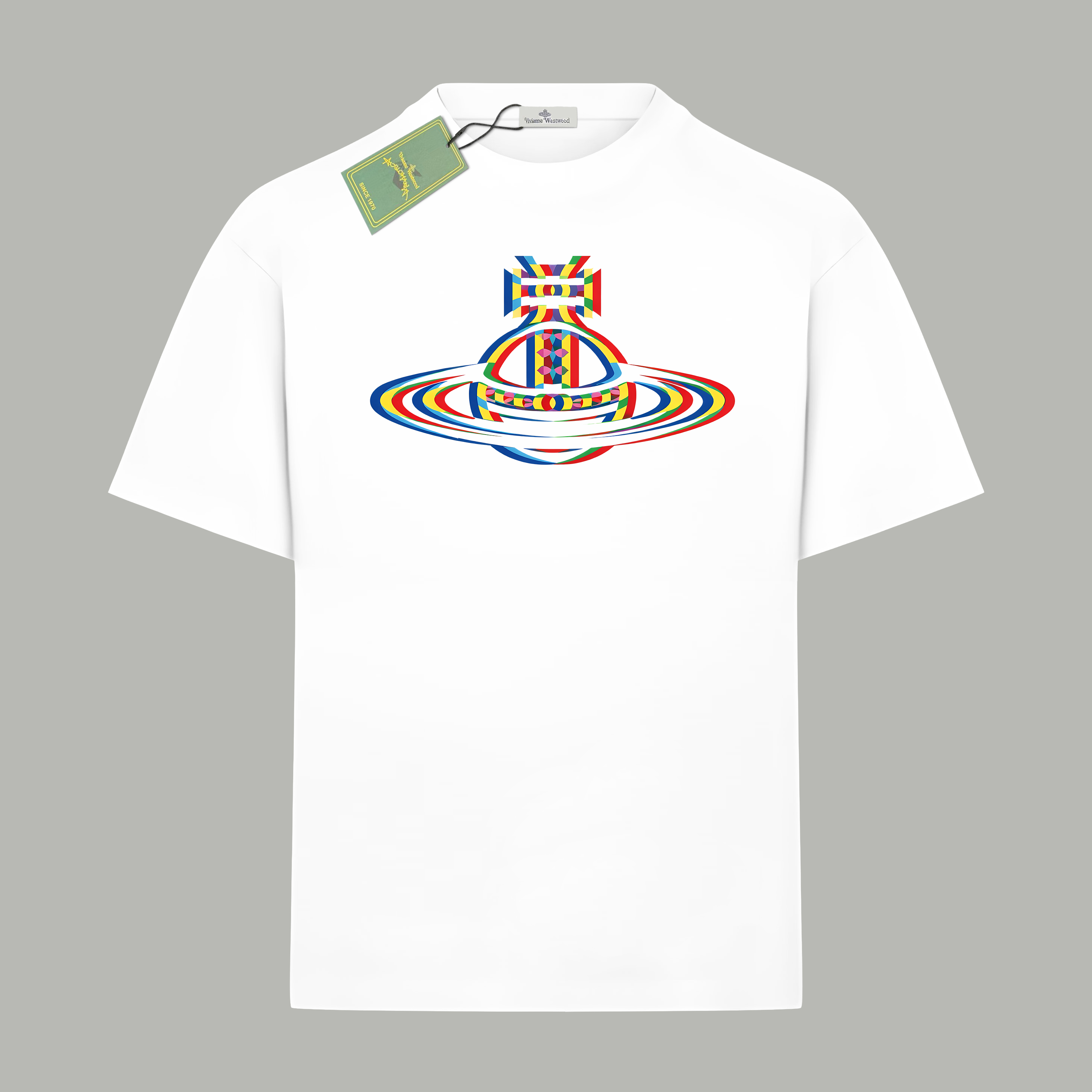 Vivienne Westwood Vivienne Westwood/西太后 《 彩色土星logo图案》 印花双纱纯棉短袖