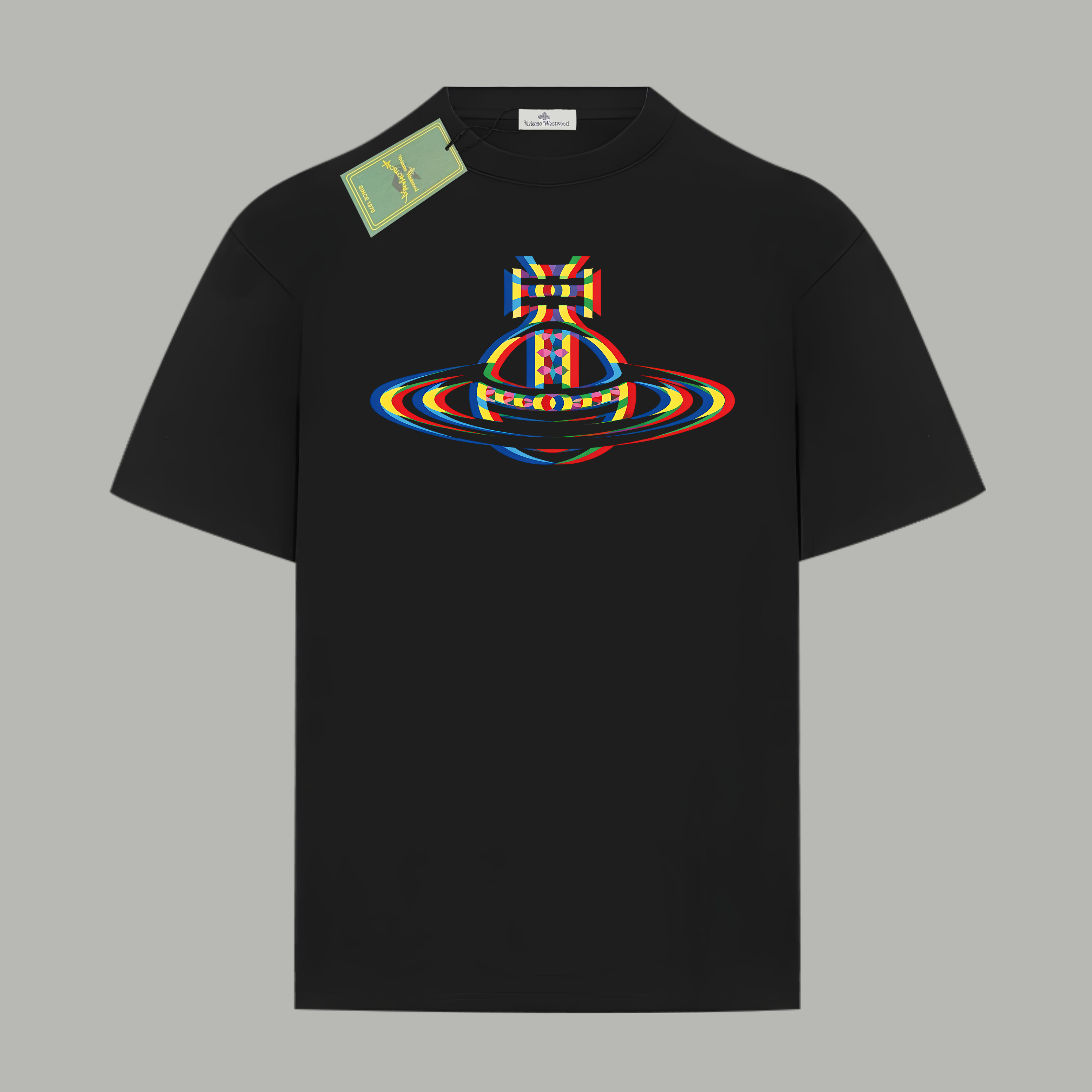 Vivienne Westwood Vivienne Westwood/西太后 《 彩色土星logo图案》 印花双纱纯棉短袖