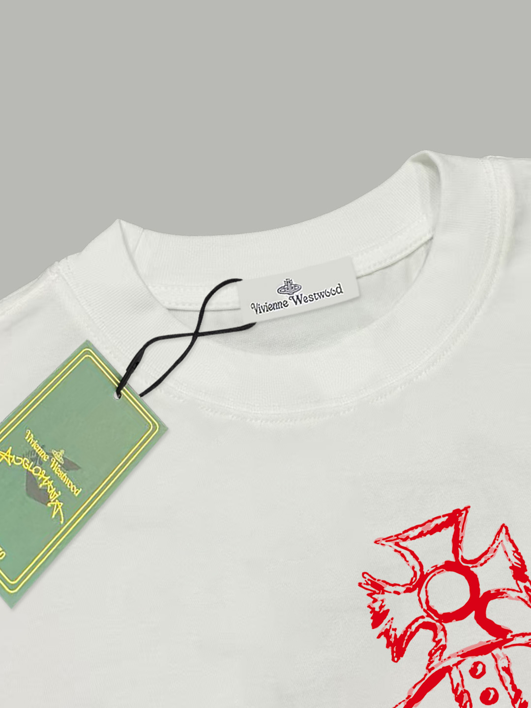Vivienne Westwood Vivienne Westwood/西太后 《 红色涂鸦土星logo图案》 印花双纱纯棉短袖