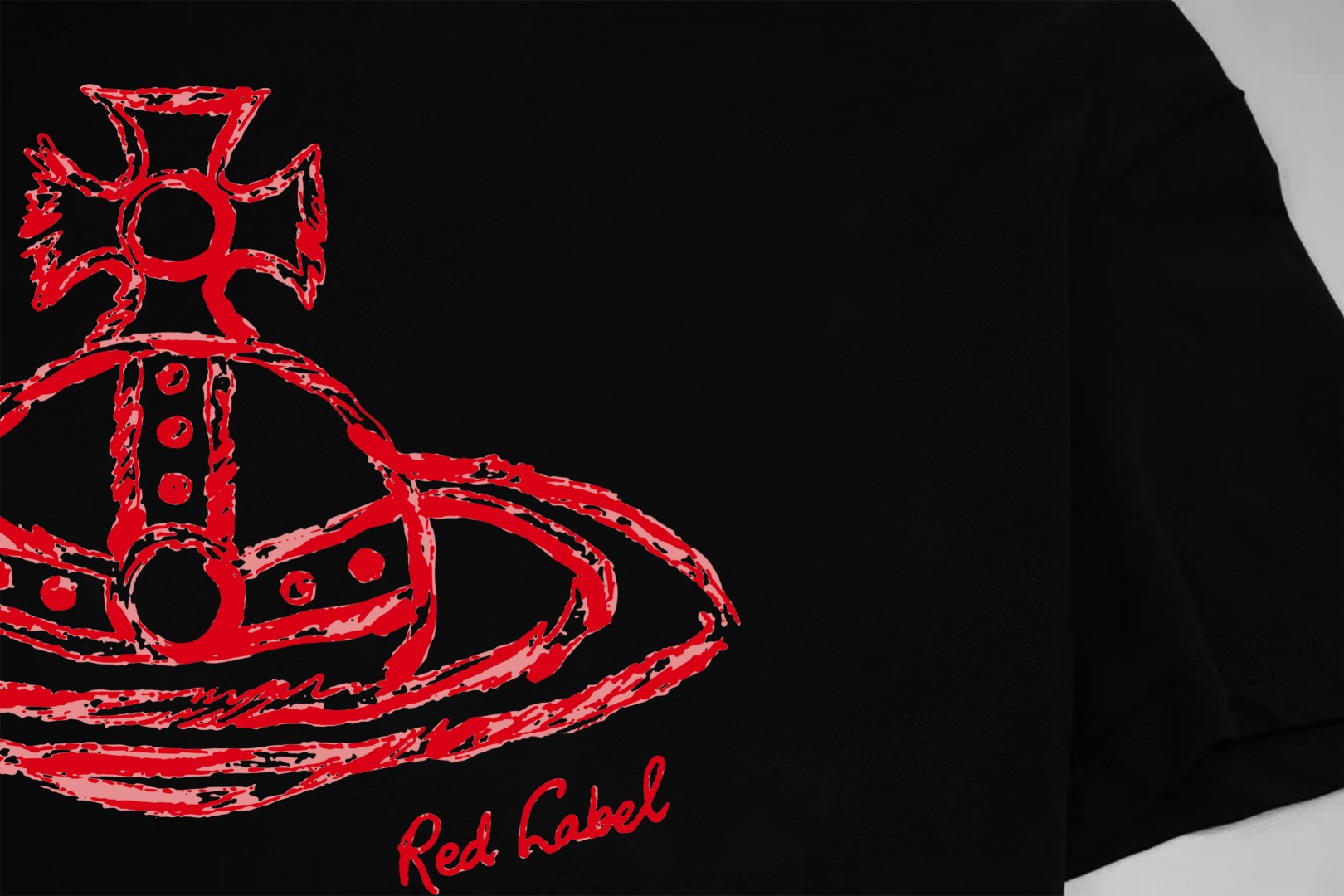 Vivienne Westwood Vivienne Westwood/西太后 《 红色涂鸦土星logo图案》 印花双纱纯棉短袖