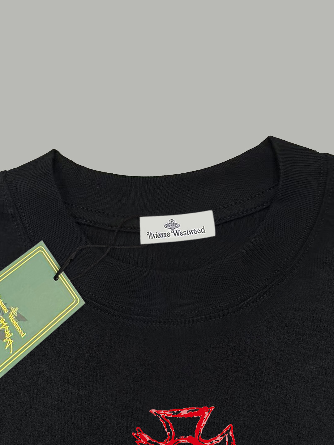 Vivienne Westwood Vivienne Westwood/西太后 《 红色涂鸦土星logo图案》 印花双纱纯棉短袖