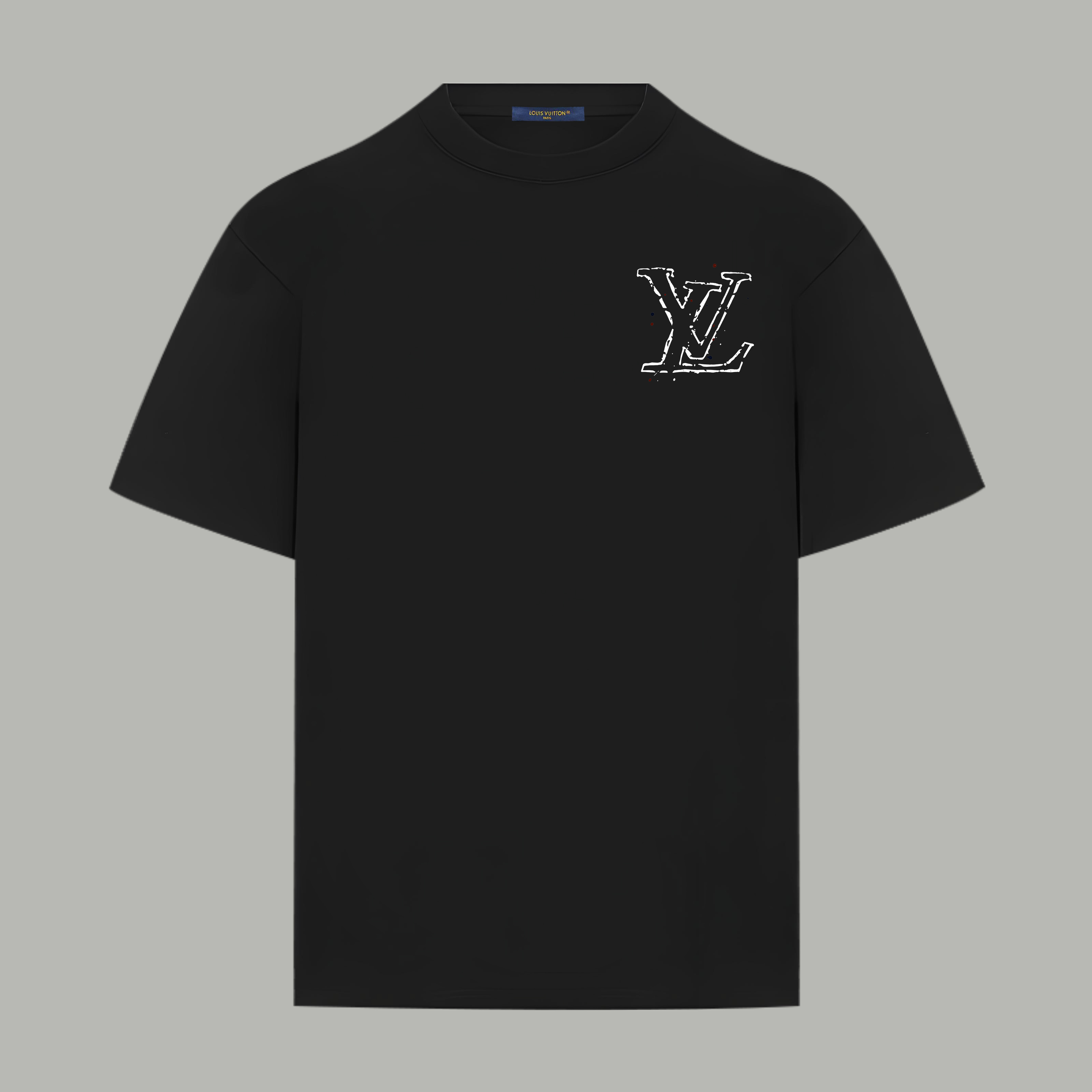 Louis Vuitton LOUIS VUITTON/路易斯威登 《 泼墨款logo字母》 印花双纱纯棉短袖