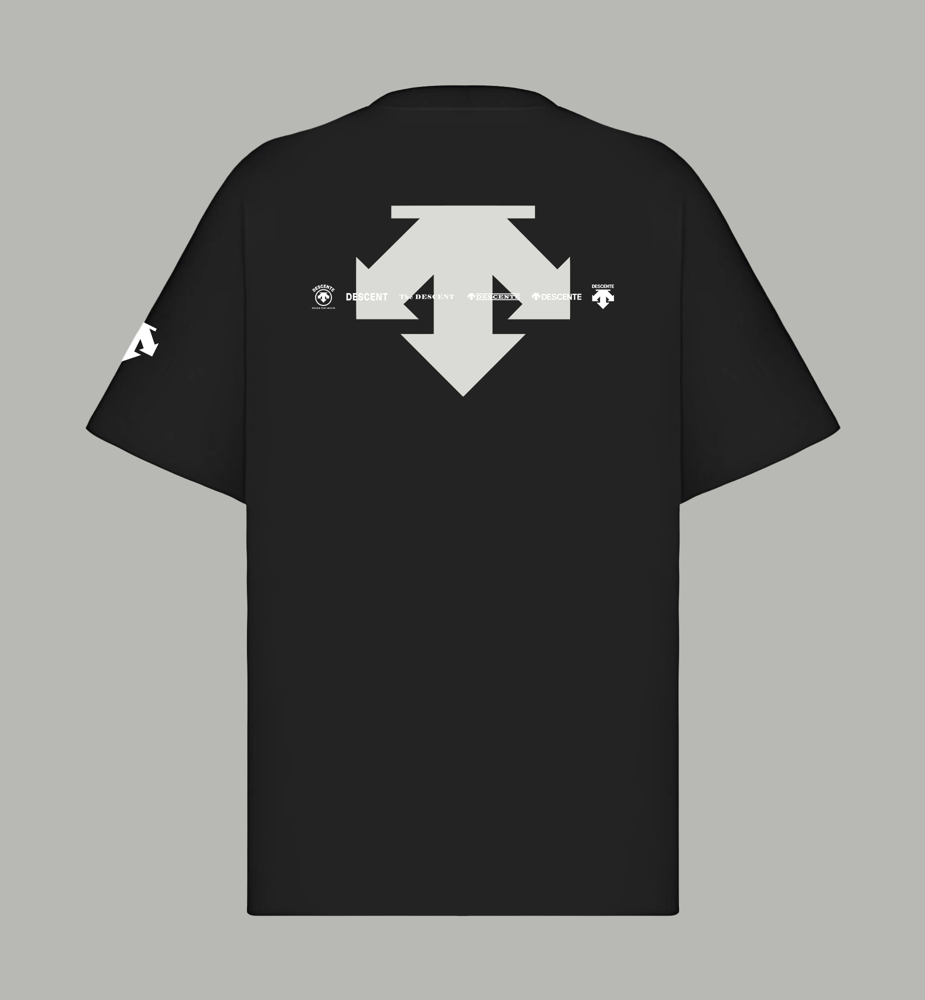 Descente DESCENTE/迪桑特 《 硅胶箭头logo图案》 双纱纯棉短袖