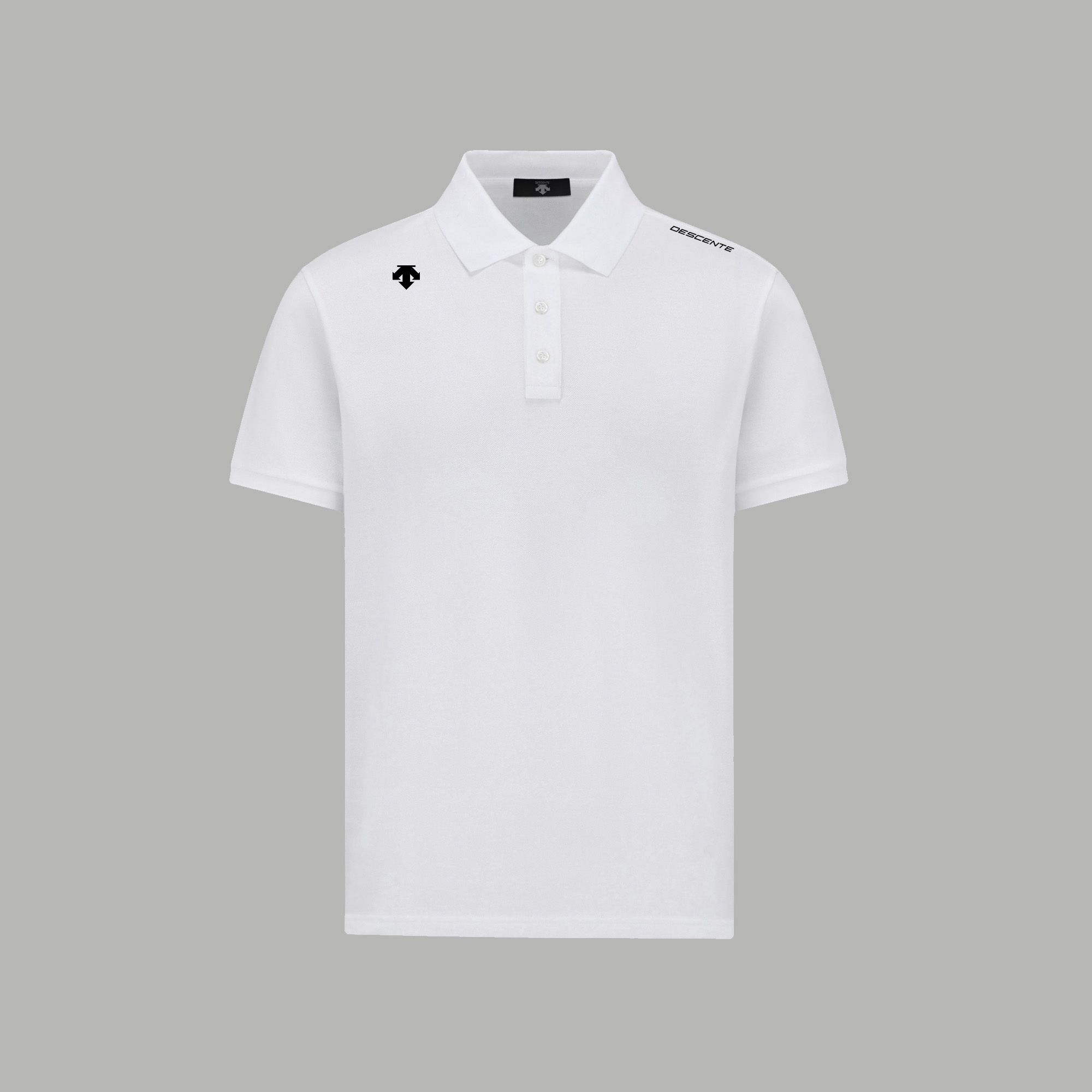 Descente 款式： DESCENTE/迪桑特 硅胶logo字母 翻领Polo衫短袖