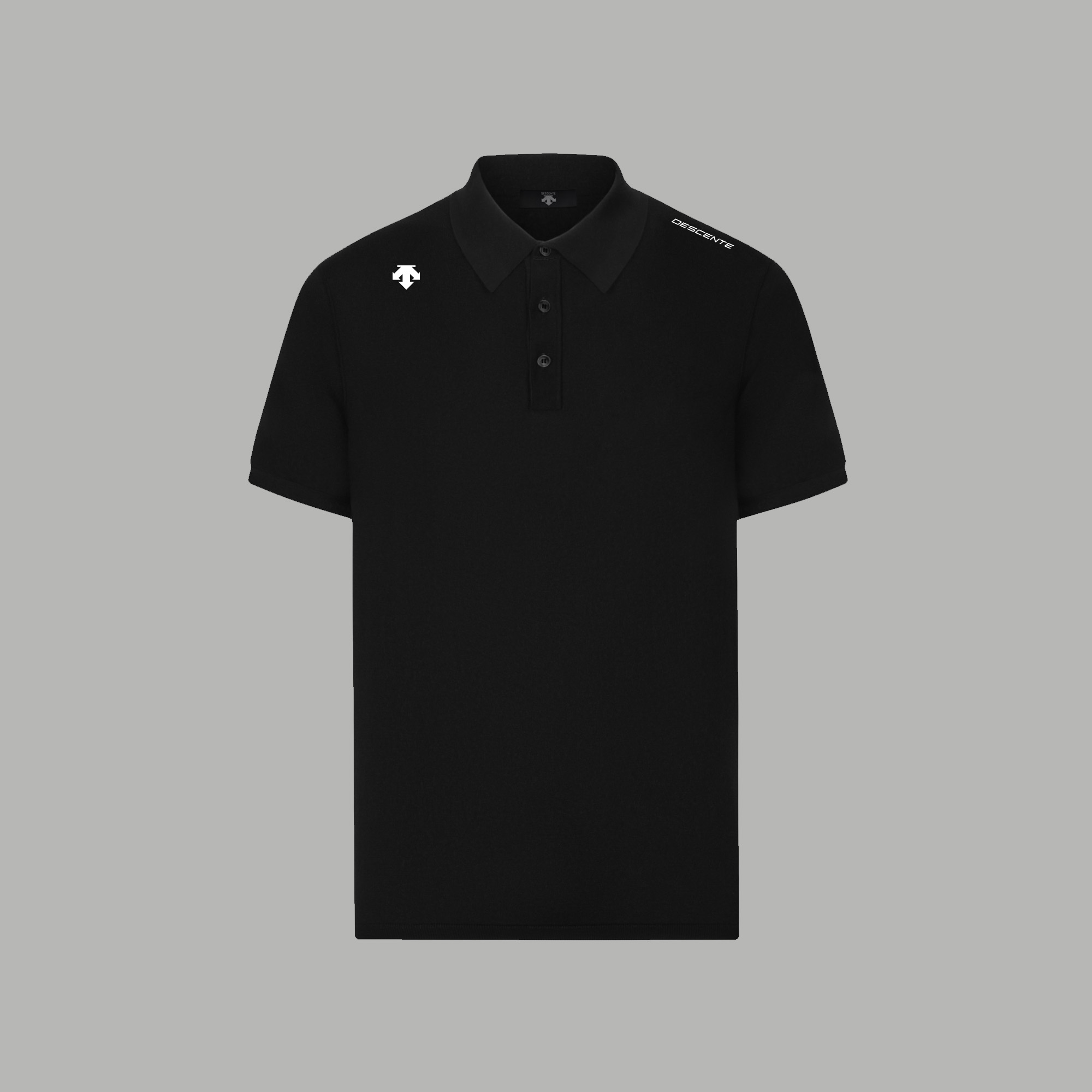 Descente 款式： DESCENTE/迪桑特 硅胶logo字母 翻领Polo衫短袖