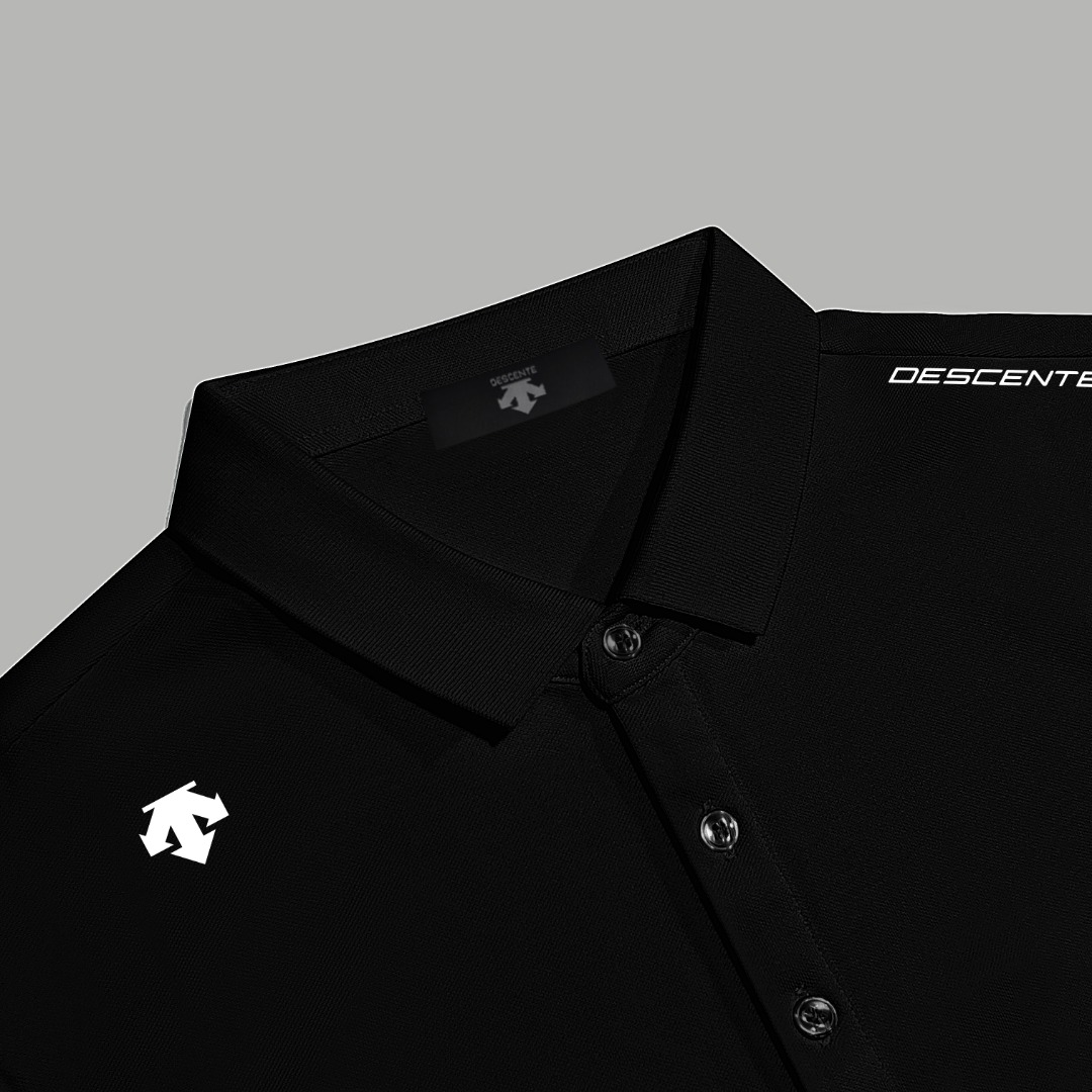 Descente 款式： DESCENTE/迪桑特 硅胶logo字母 翻领Polo衫短袖