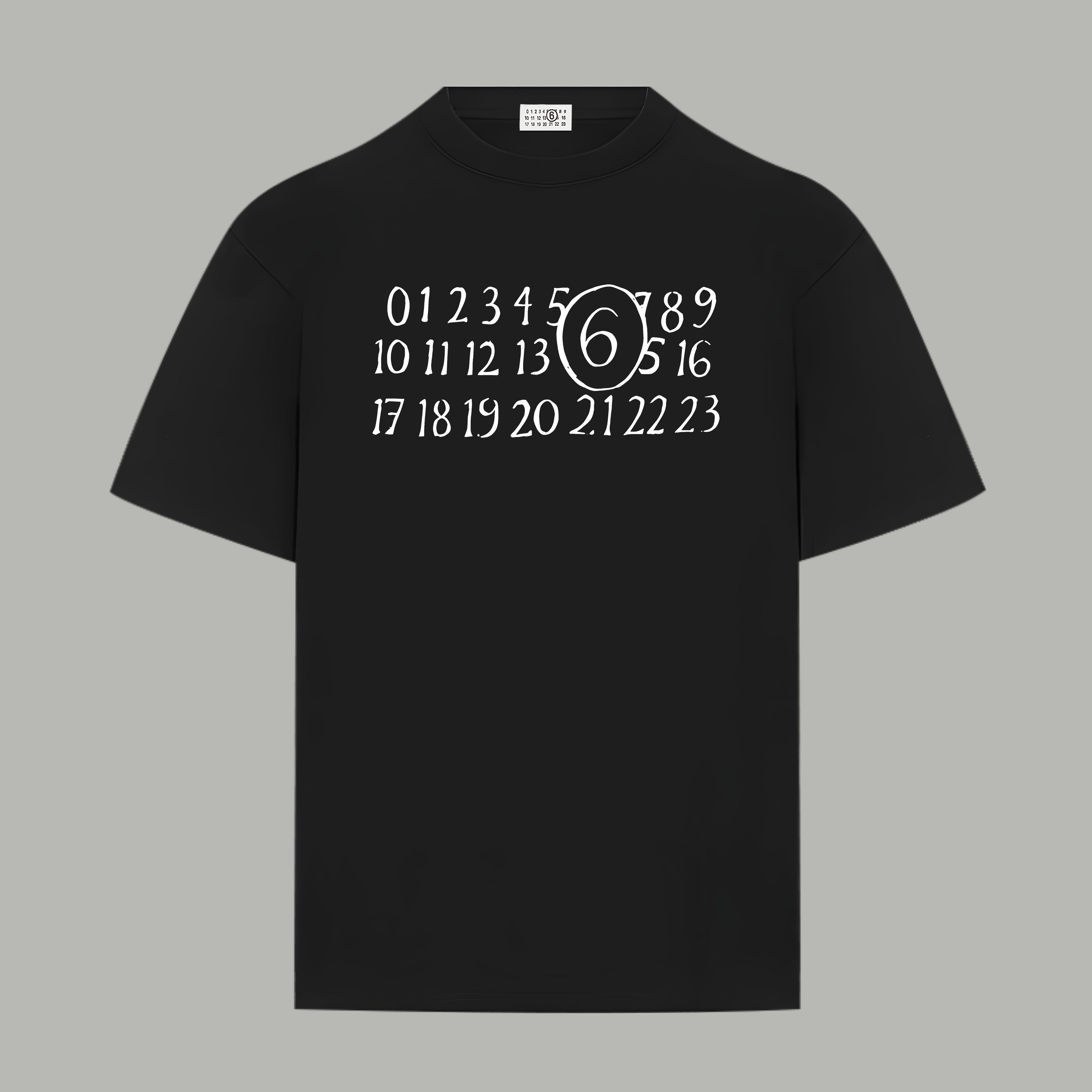 Maison Margiela Magiera MM6/马吉拉 《 数字logo》 印花双纱纯棉短袖
