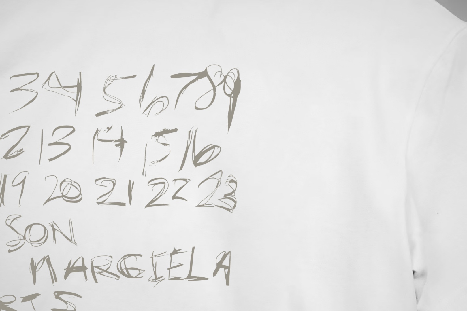 Maison Margiela Magiera MM6/马吉拉 《 涂鸦数字logo》 印花双纱纯棉短袖