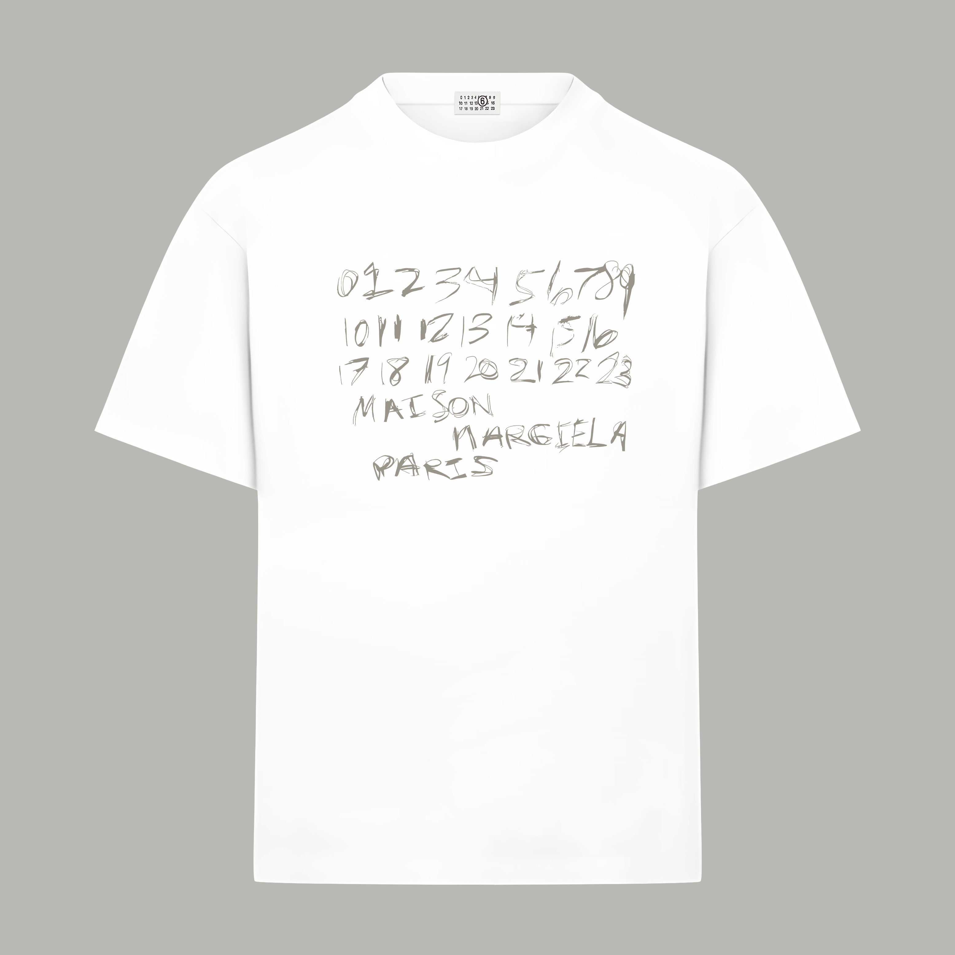 Maison Margiela Magiera MM6/马吉拉 《 涂鸦数字logo》 印花双纱纯棉短袖