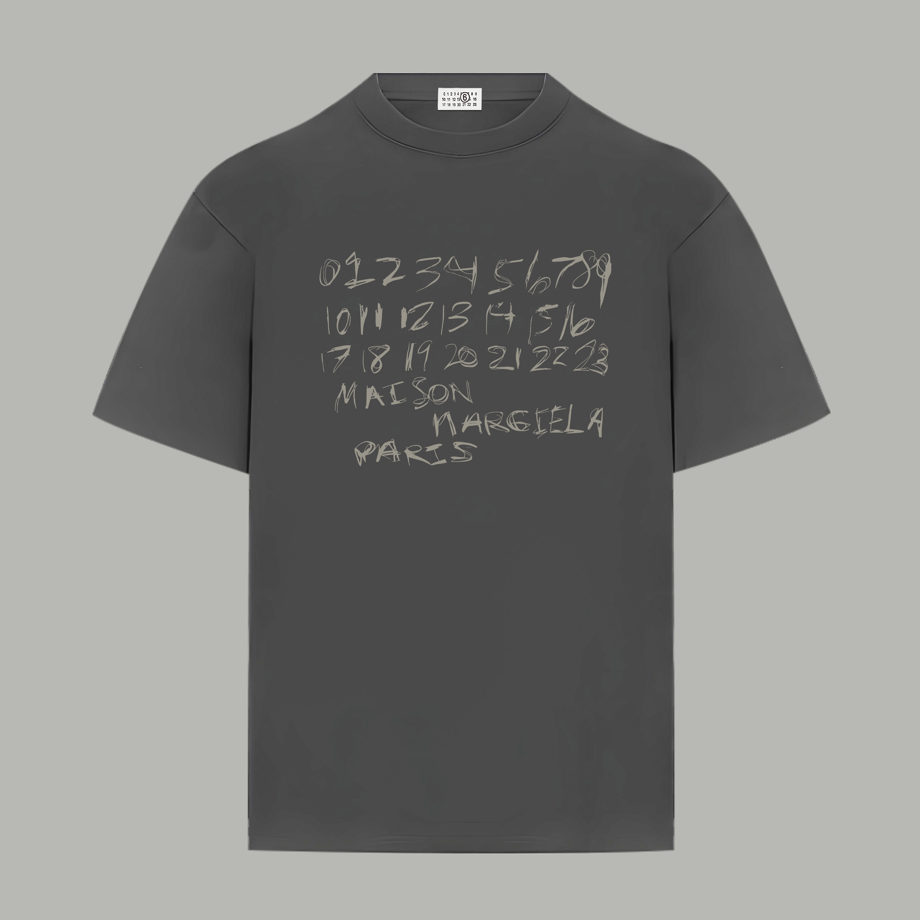 Maison Margiela Magiera MM6/马吉拉 《 涂鸦数字logo》 印花双纱纯棉短袖